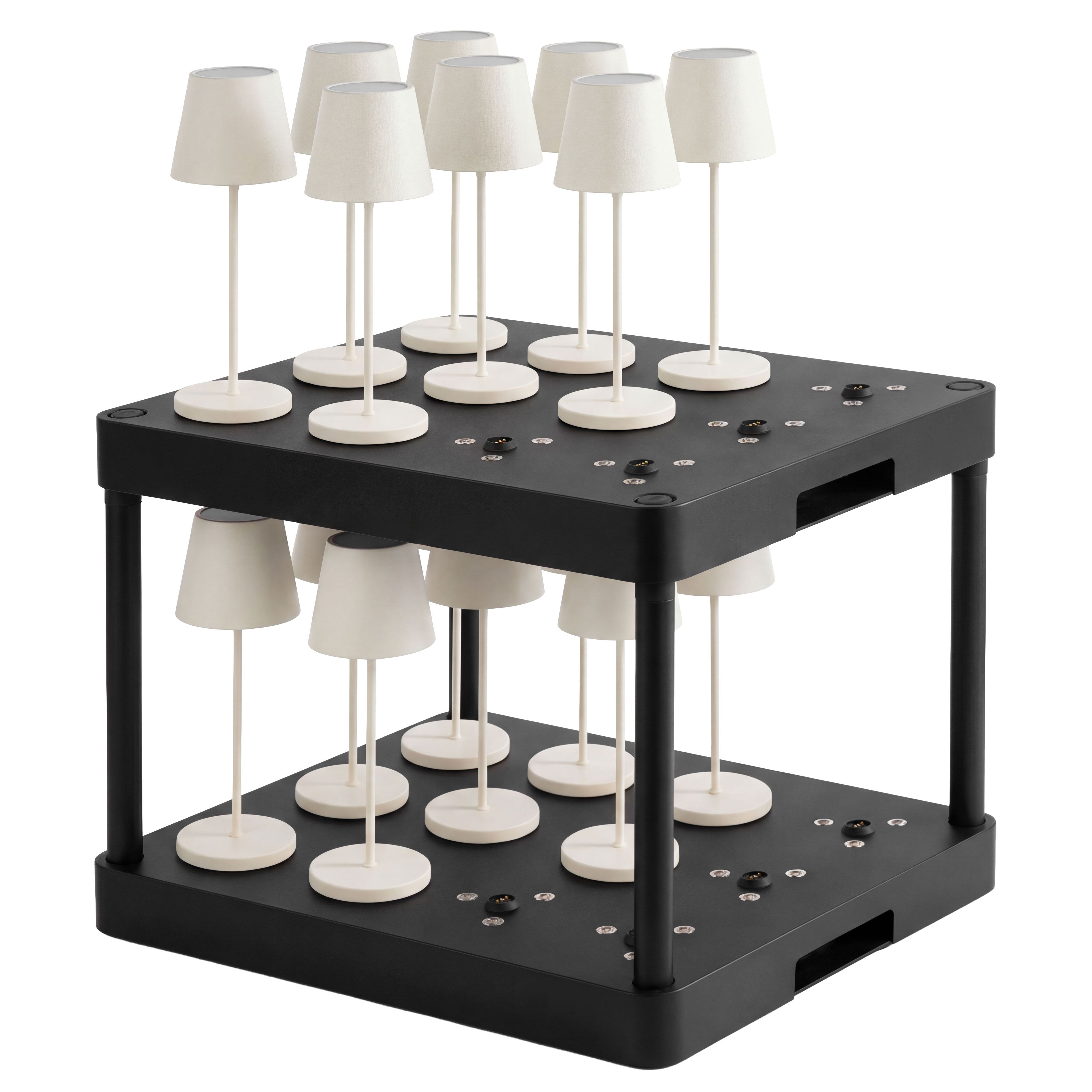 Station de charge 12 ports - ABS plastique - 430x330x45mm - Noir - incl. prise secteur, 2 télécommandes avec piles
