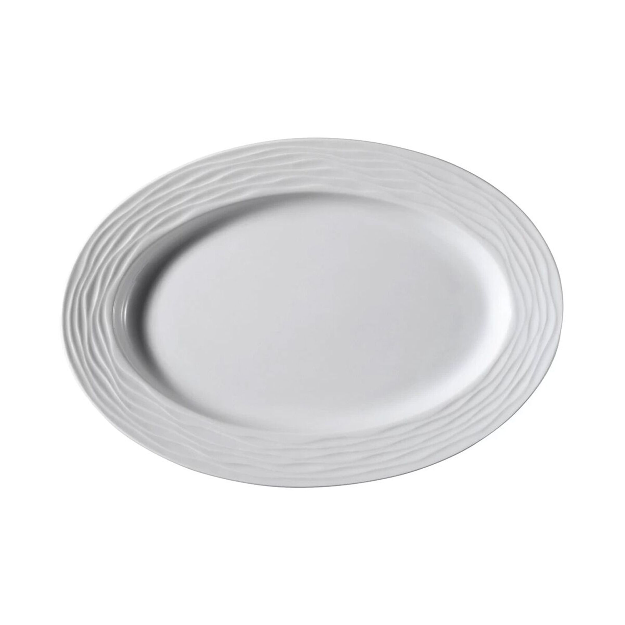 (12 Pièces) SEA WAVE - Plat / Assiette à Döner - Ovale - Longueur : 280 mm - Blanc