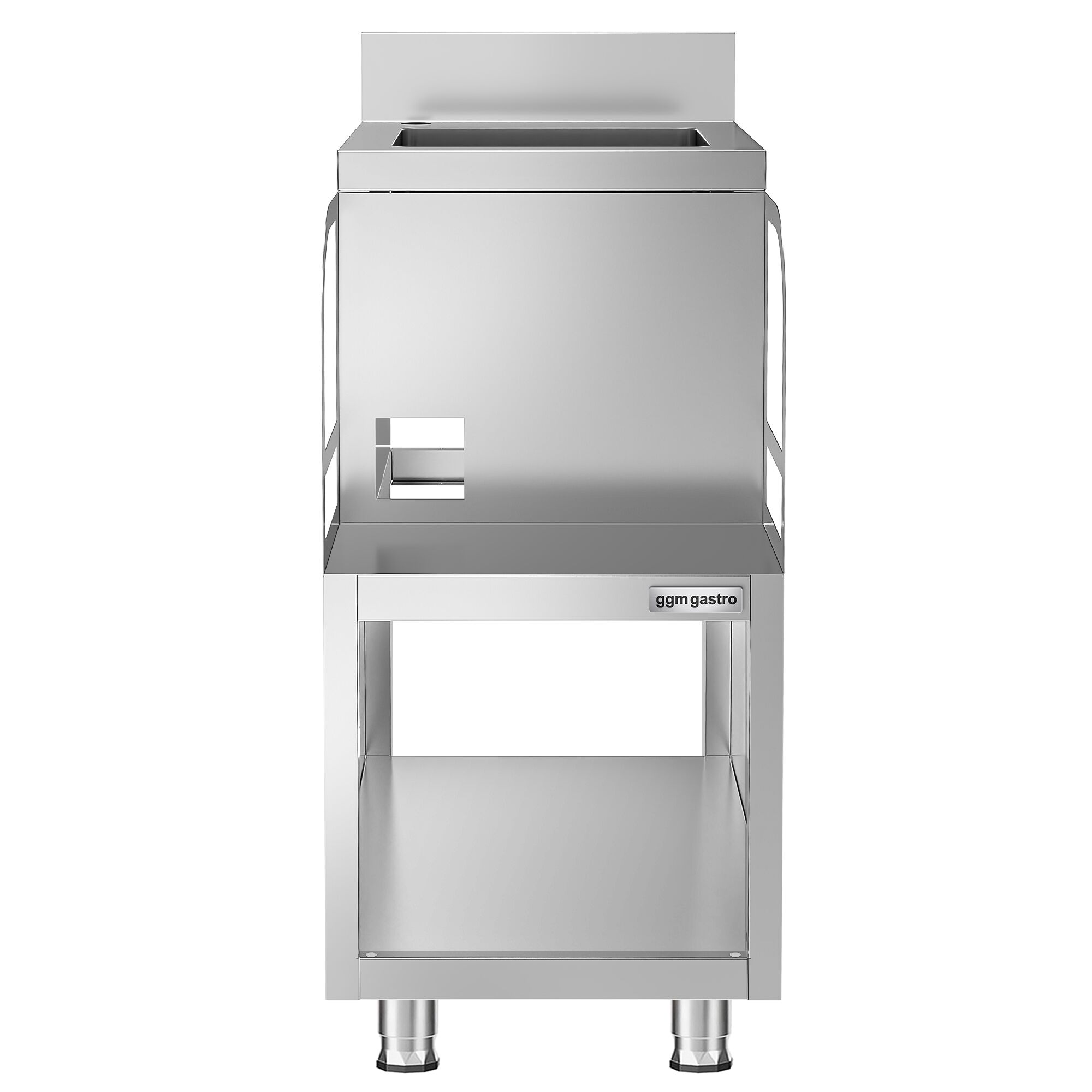 Mueble para batidora de bebidas de acero inoxidable - 400x590mm - con encimera para batidora de bebidas y fregadero