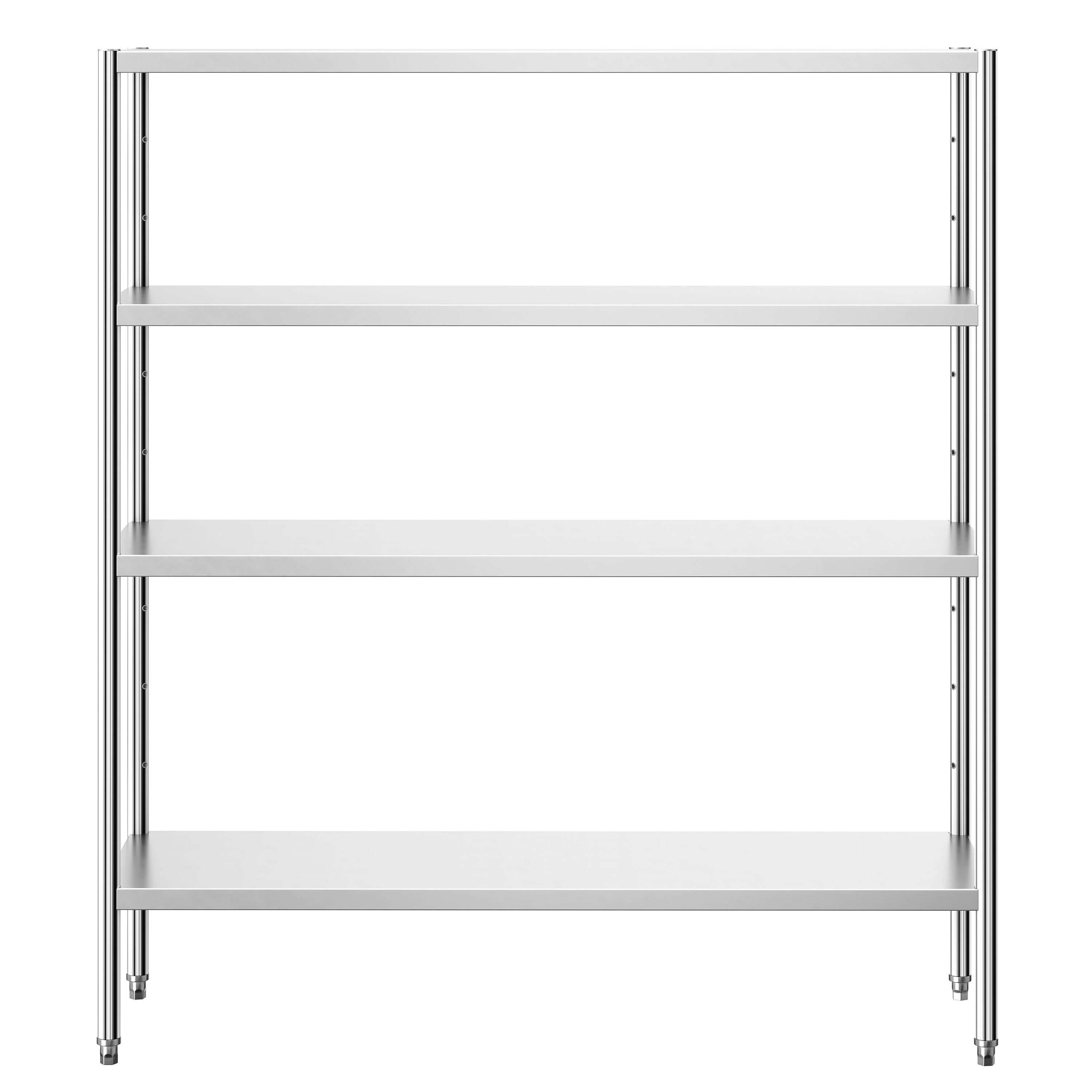 Étagère en inox PREMIUM - 1600 x 490 mm - avec 4 étagères (réglables)