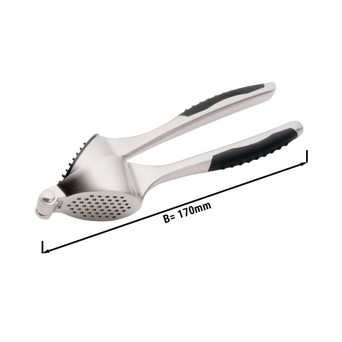 Knoblauchpresse - Griffe mit Kunststoffeinlage - Länge: 17 cm - Zinkguss