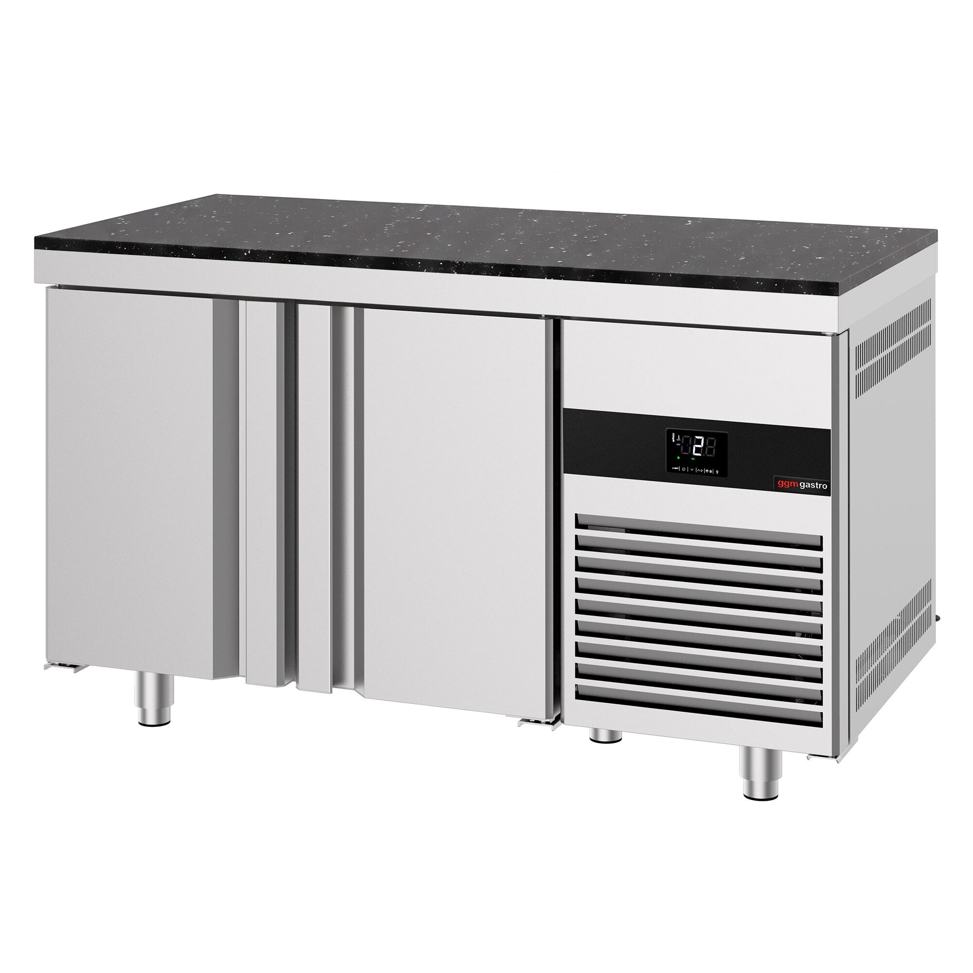 PREMIUM Refrigerated Counter – 1400 × 700 mm – with 2 Doors – incl. Granite Worktop