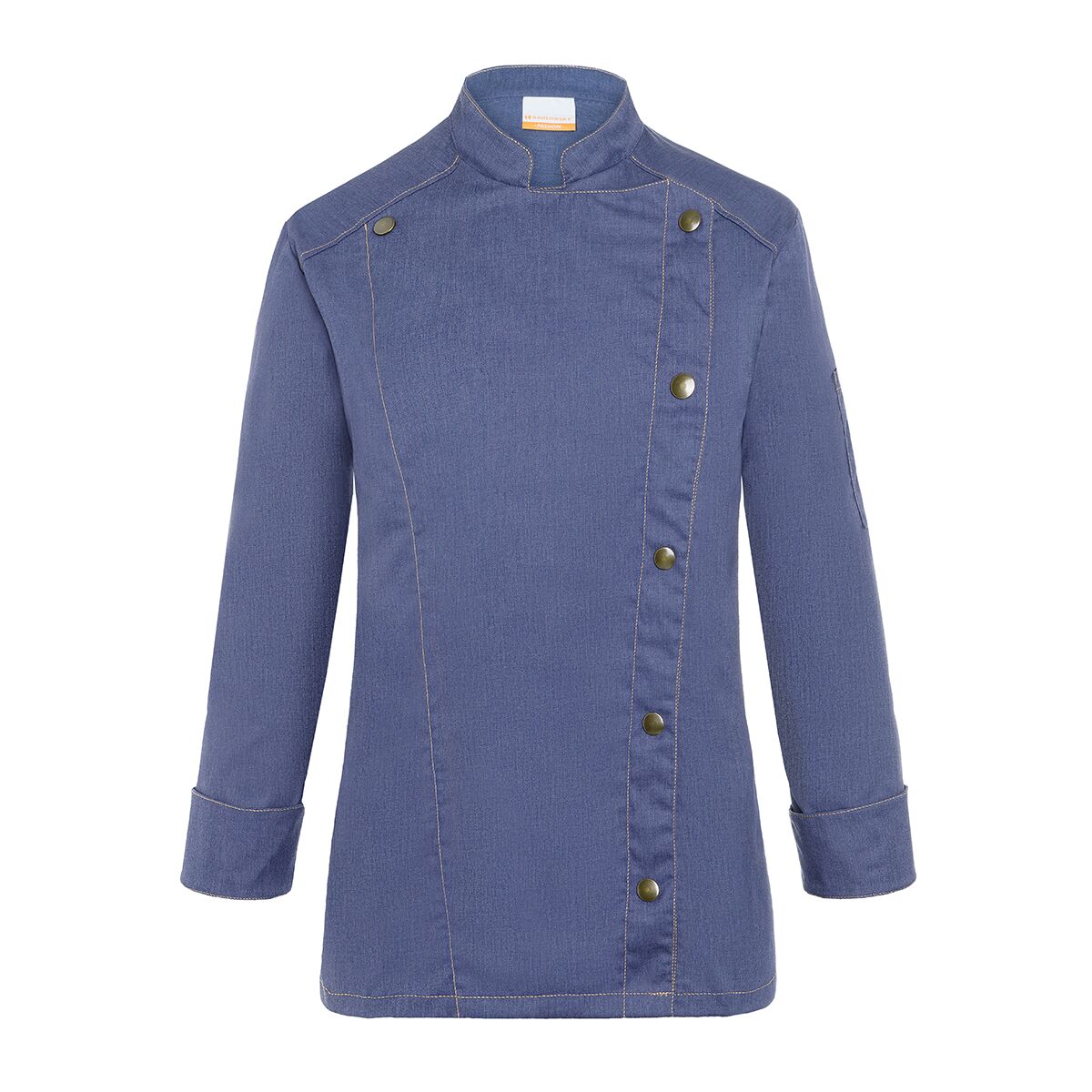 (6 pièces) KARLOWSKY | Veste de cuisine femme style jeans - Vintage Blue - Taille : 44