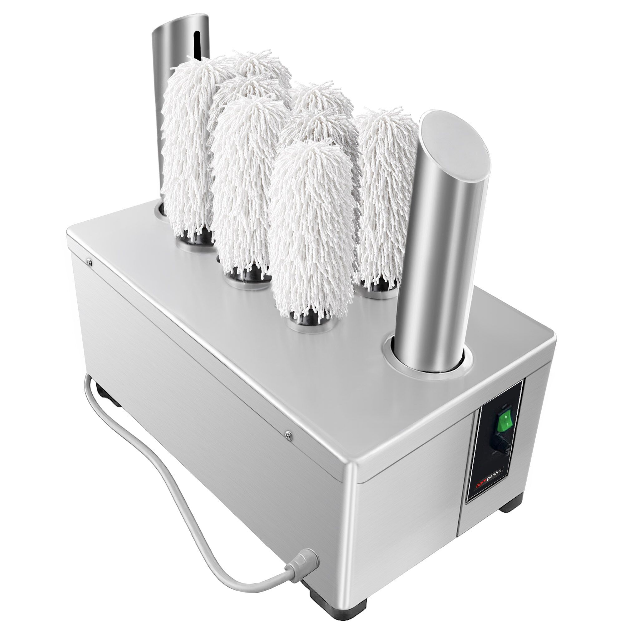 Polisseuse à verres professionnelle - 2,62kW - avec soufflerie d’air chaud & 8 rouleaux rotatifs