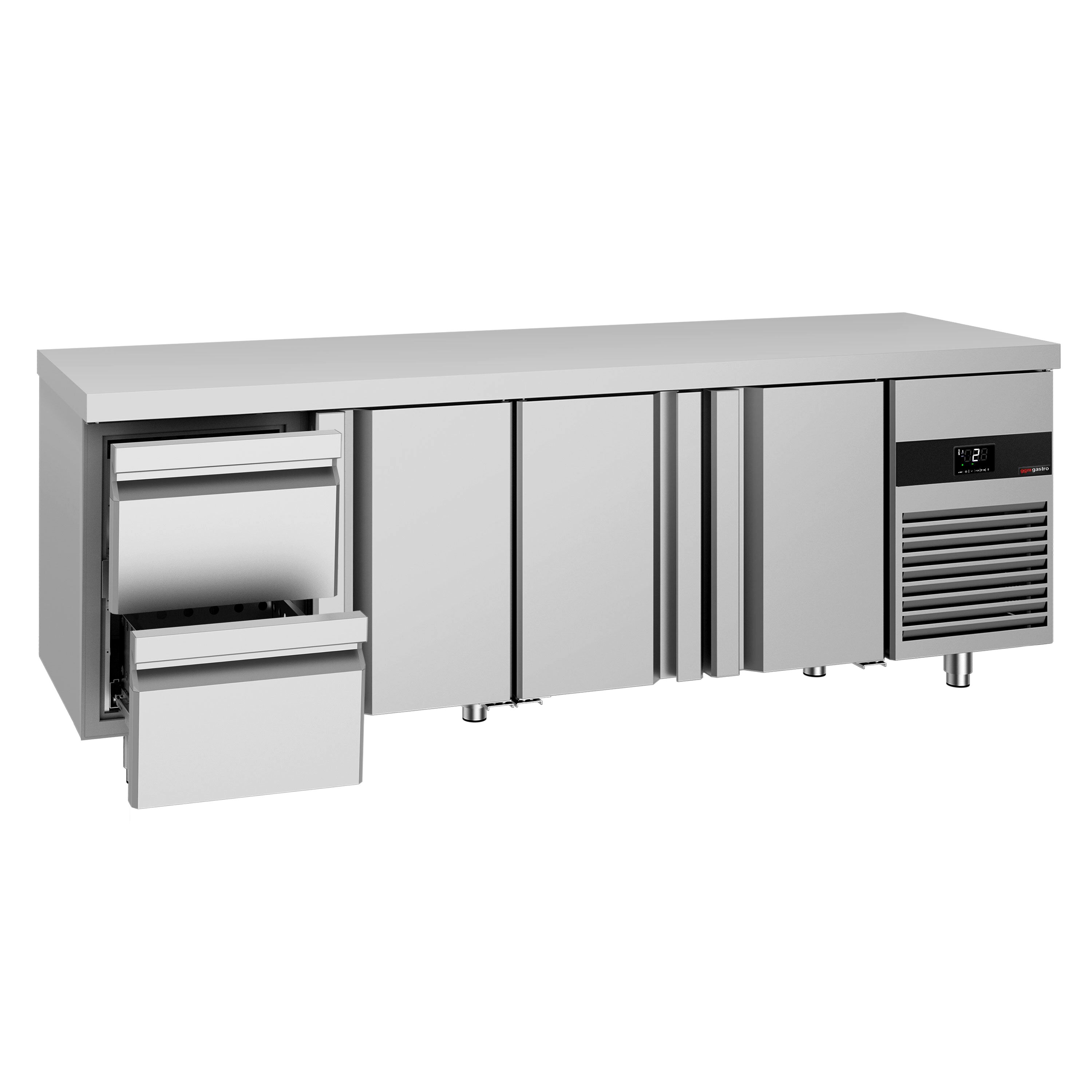 Table réfrigérée PREMIUM - 2330x700 mm - avec 3 portes - 2 tiroirs
