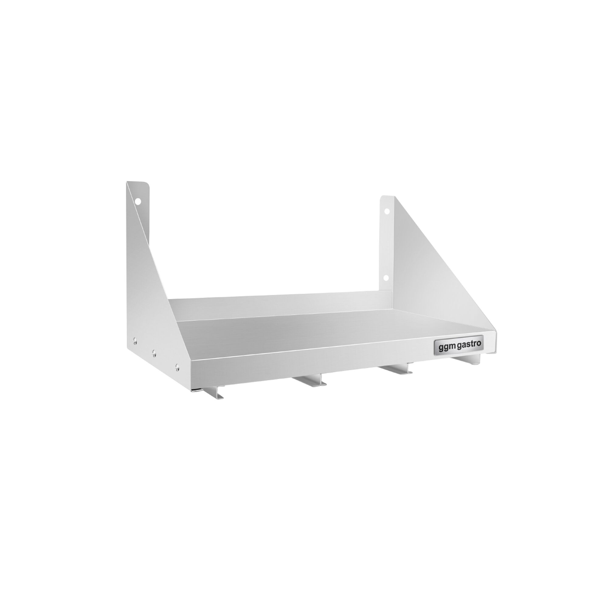 Étagère murale en inox pour Bacs GN 3x GN 1/6 - 600x300mm - 1 niveaux - incl. glissières pour bacs GN