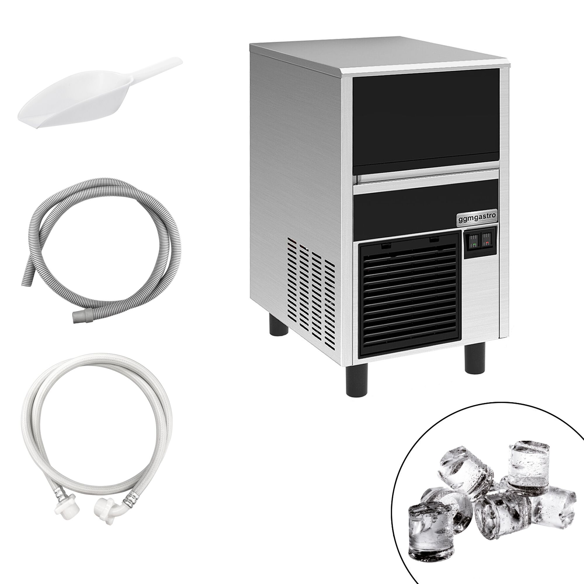 Machine à glaçons - Cylindre - 26 kg/24 h - y compris la pompe de vidange