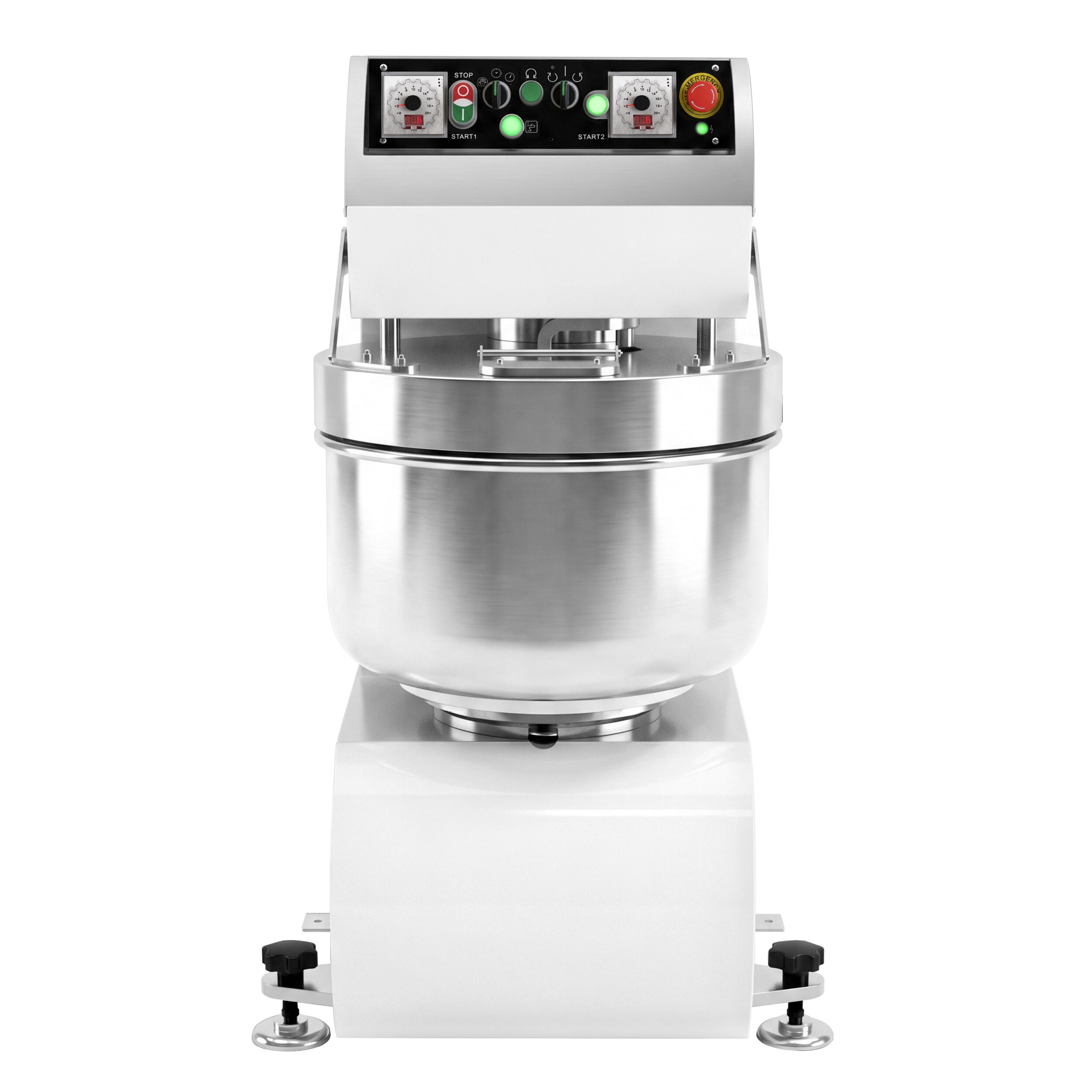 Spiraalkneder PREMIUM PLUS - 70l / 40kg - 2 snelheden - met vaste kom - 2 motoren - timerfunctie - 400V - speciaal voor brooddeeg