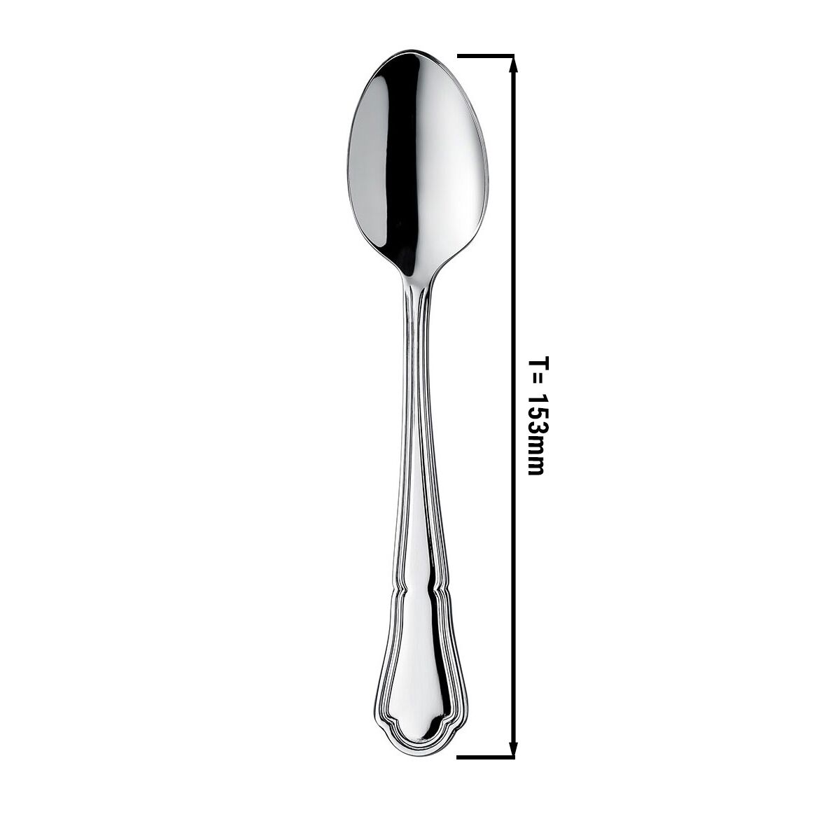 (12 pcs) Cuillère à dessert Vincenza - Acier inoxydable 18/10 - 153mm - 12 pièces