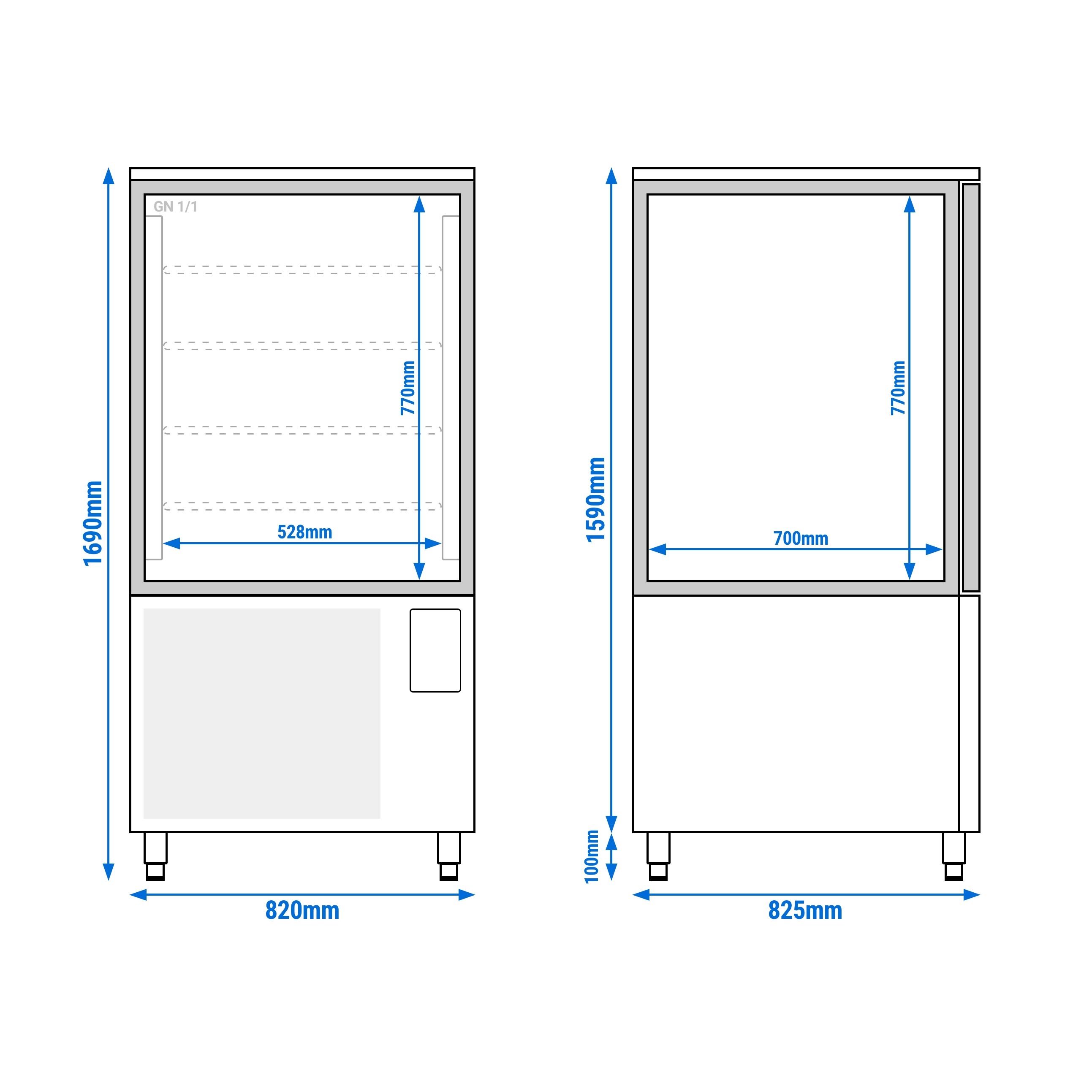 Cellule de refroidissement et de surgélation - Tactile - 240L - 10 niveaux GN 1/1 ou EN 600x400