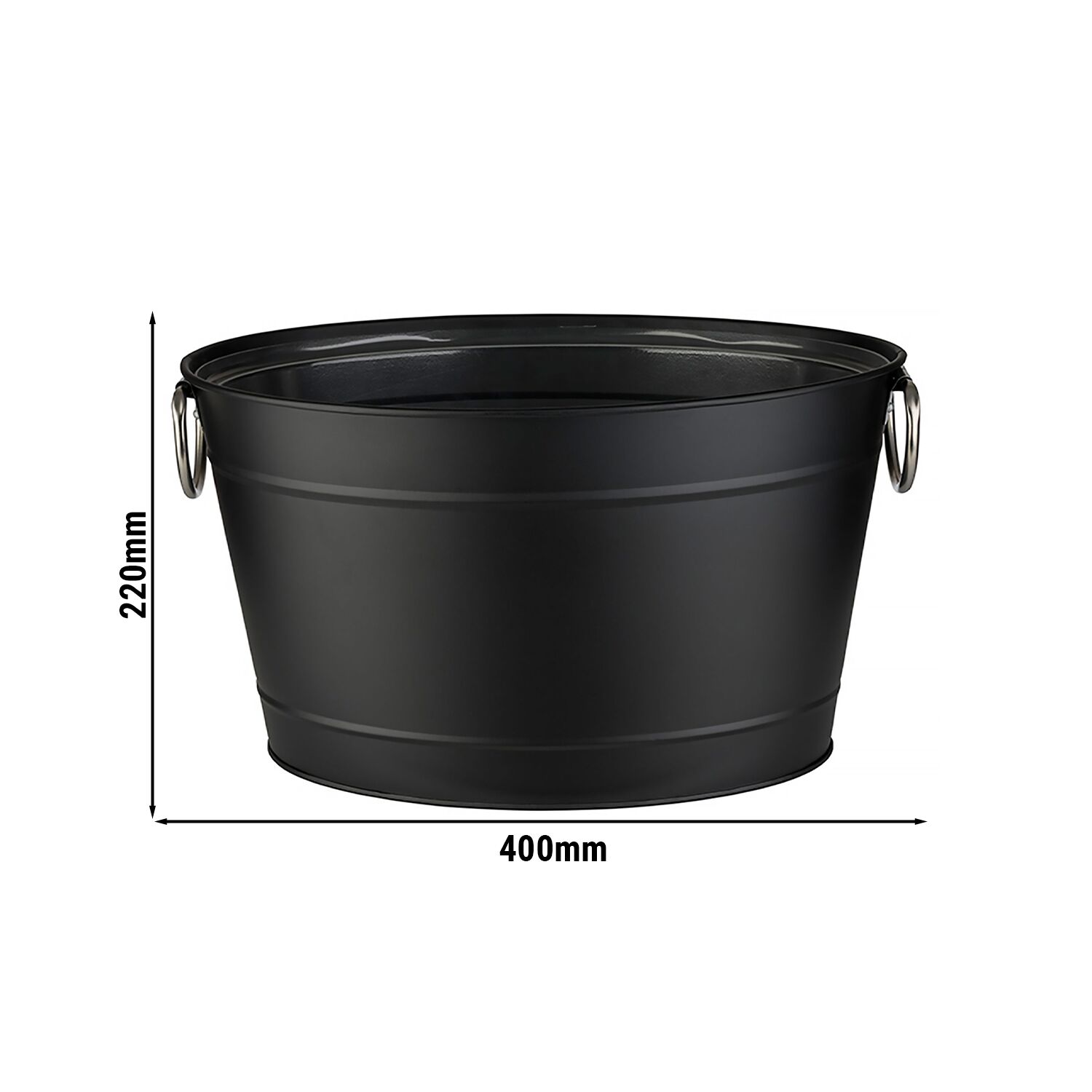 Vasque à bouteilles - TIN - Métal galvanisé - 11 litres - Noir - avec bac intérieur plastique