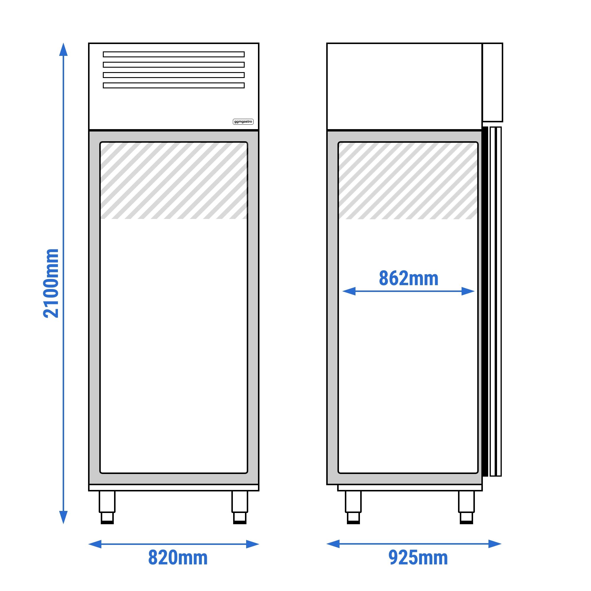Armoire pâtissière négative en acier inoxydable AISI 304 PREMIUM - EN 600x400 - avec 1 porte & Glissières & 14 paires de rails en acier inox
