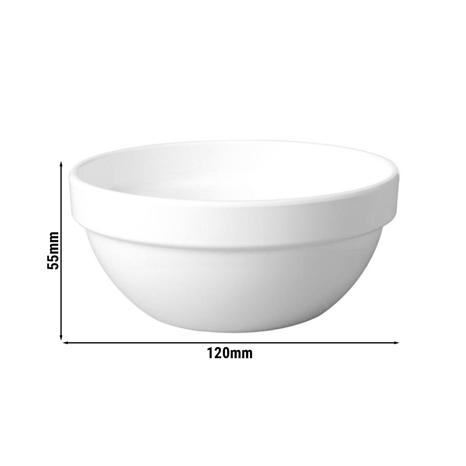 (6 pcs) Coupe - CASUAL MAXI - Mélamine - 250ml - Ø 120mm - Blanc