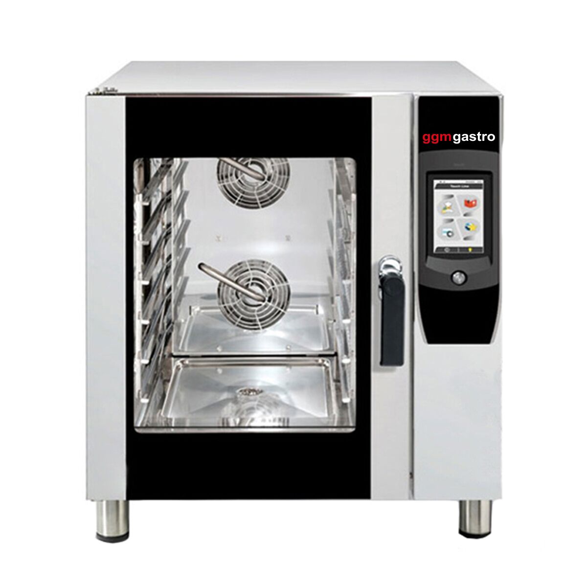 Bakery-Electric Commercial Combi Oven - Touchscreen Controls - 6x EN 600x400 or 6x GN 1/1 - incl. Automatic washing system, Core temperature probe, Wi‑Fi & USB