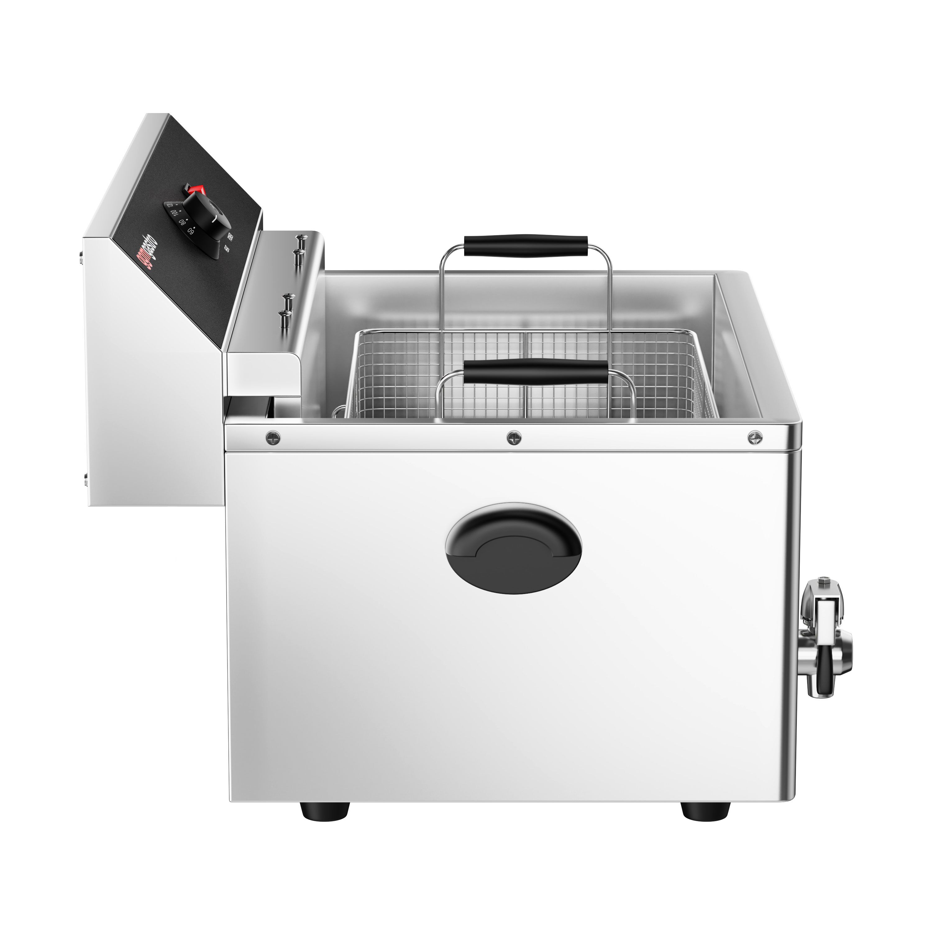 Friteuse électrique professionnelle - 20,4L - 5kW - avec robinet de vidange