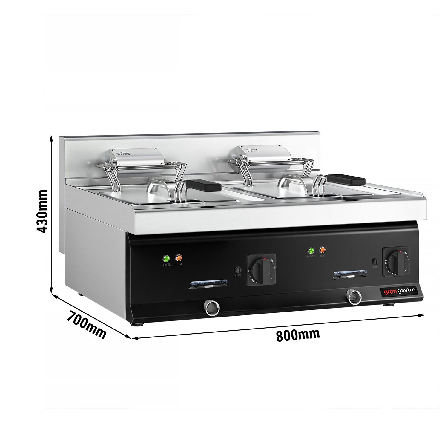 Friteuse électrique double – 10+10 litres – 18 kW