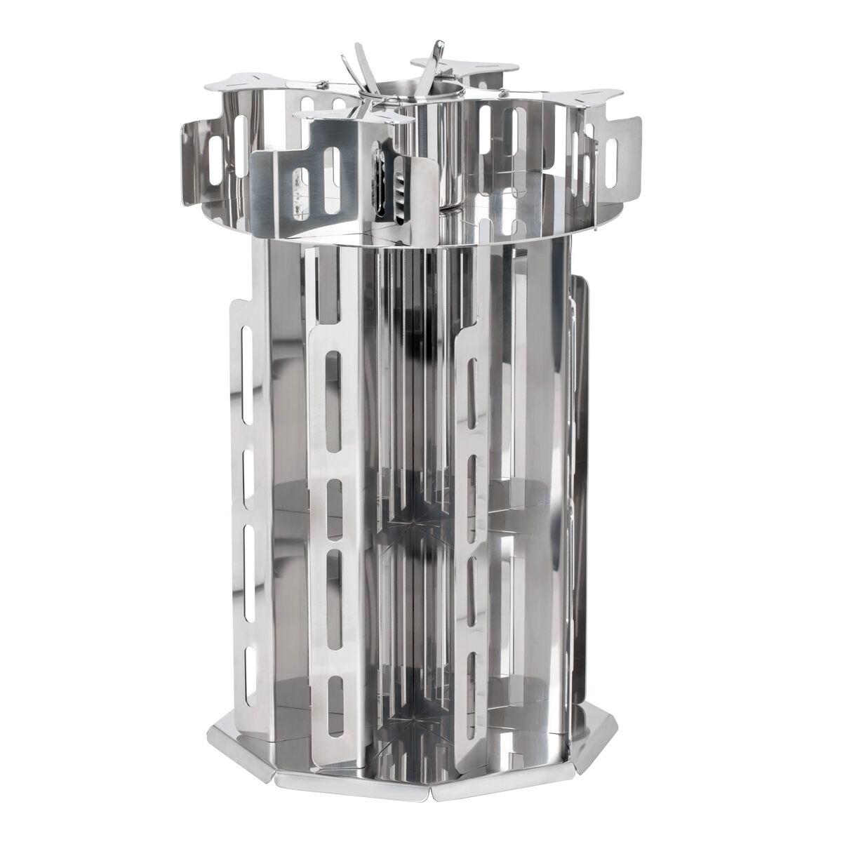 Cup & Saucer Dispenser - rotating - Stainless Steel