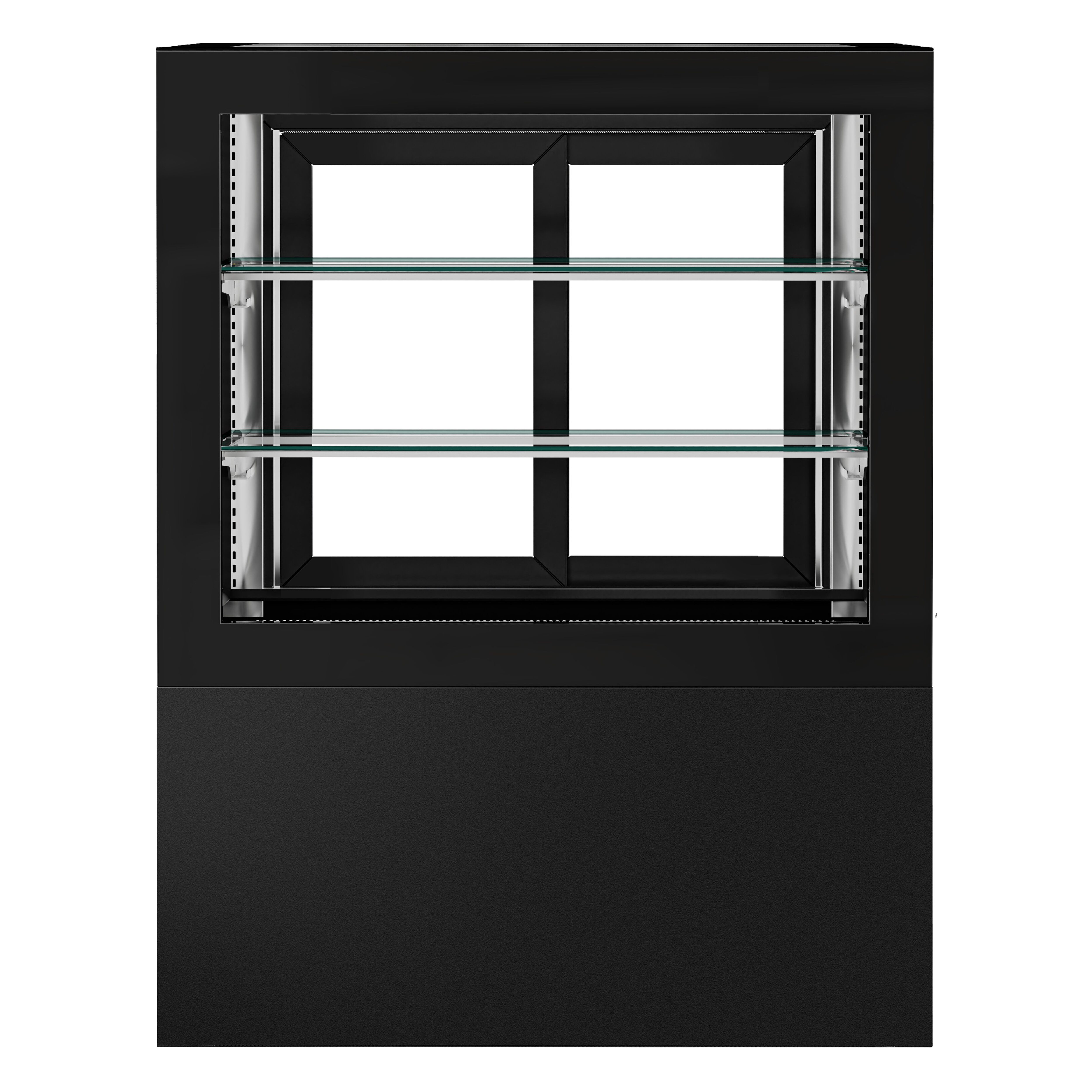 Vitrine à pâtisserie réfrigérée - 470L - 1010mm - Double vitrage - portes coulissantes vitrées arrière - pour pâtisseries - Noir