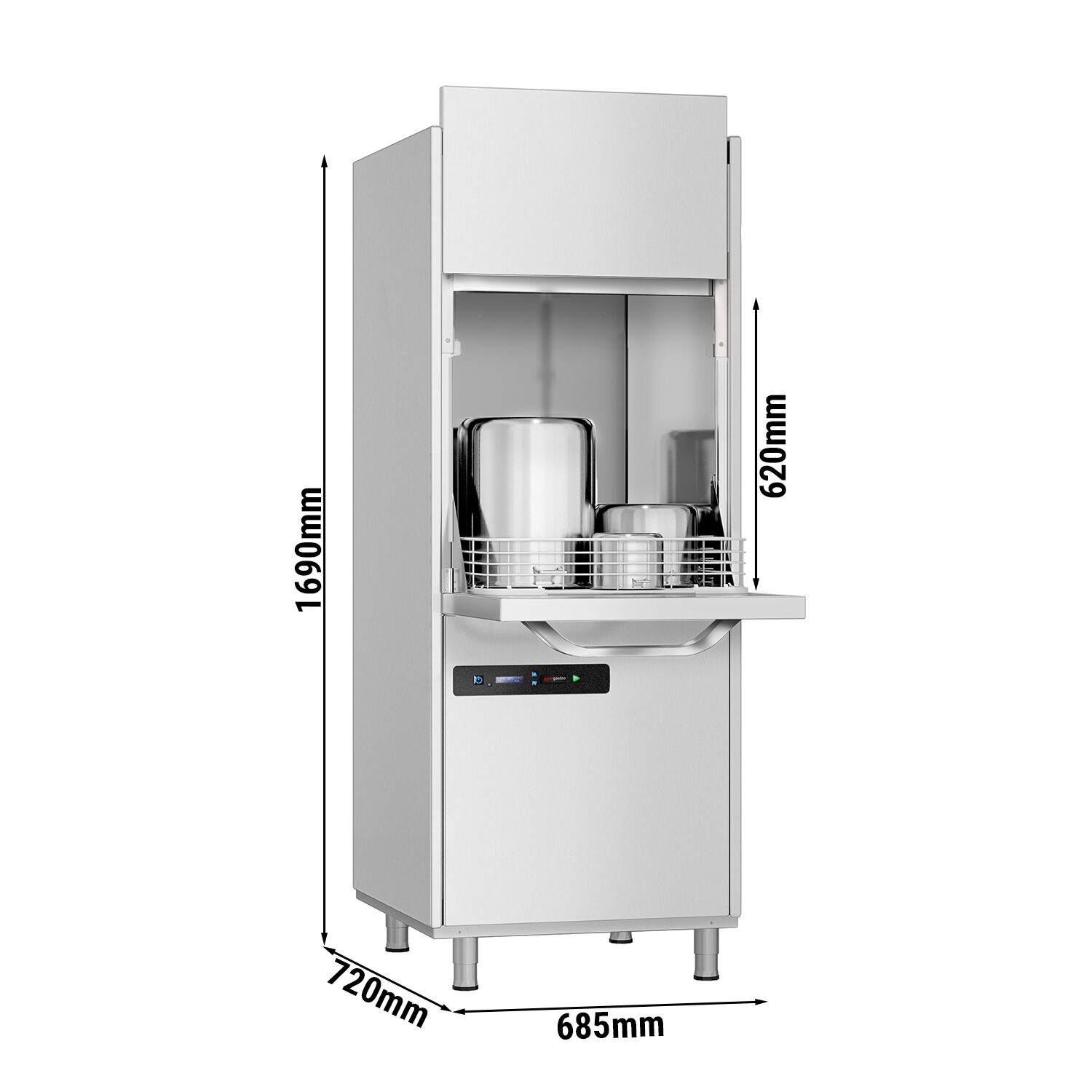 Lave-batterie à double paroi - numérique - 11,35 kW - avec pompe à détergent et pompe à liquide de rinçage