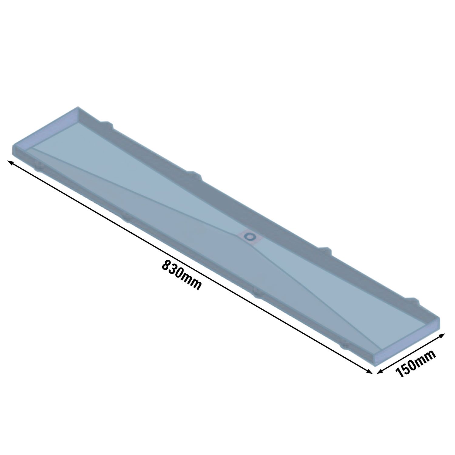 Bac d'égouttage - 150x830x50mm - Longueur : 0,83m - compatible avec FKI135, FKI135E & FKI200E