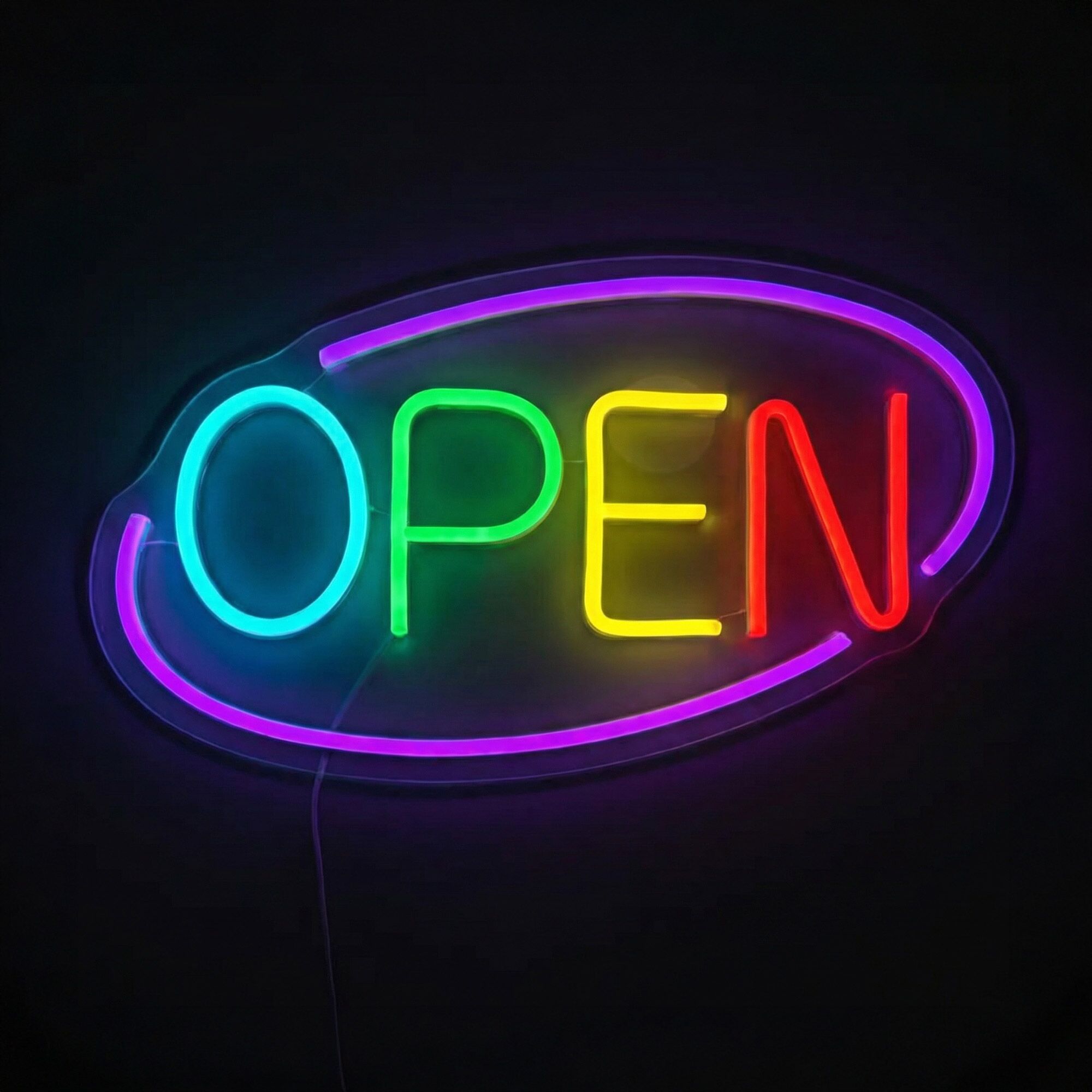Enseigne lumineuse LED - OPEN - dimmable - Magenta - Multicolore