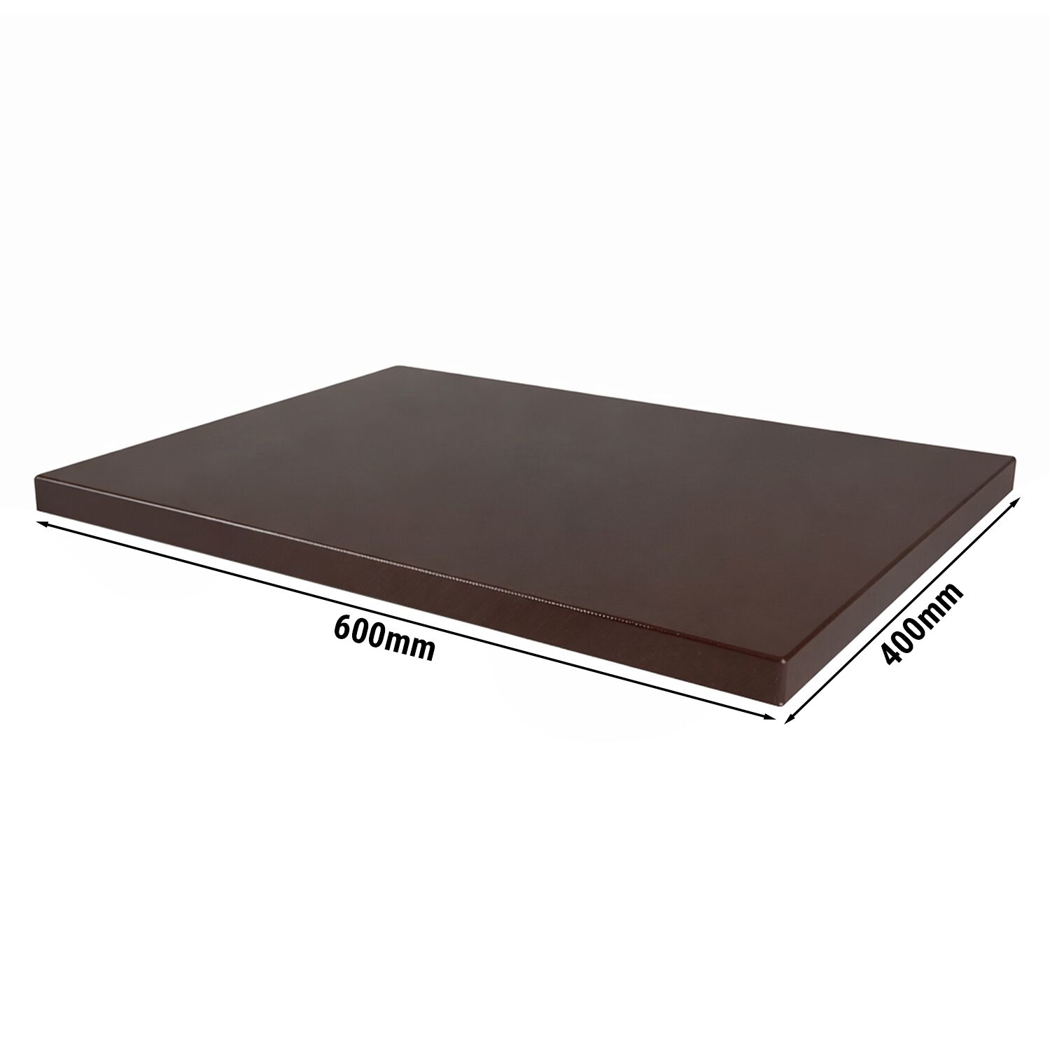 Planche à découper antidérapante avec butées – format EN 600 × 400 – conforme HACCP – Marron