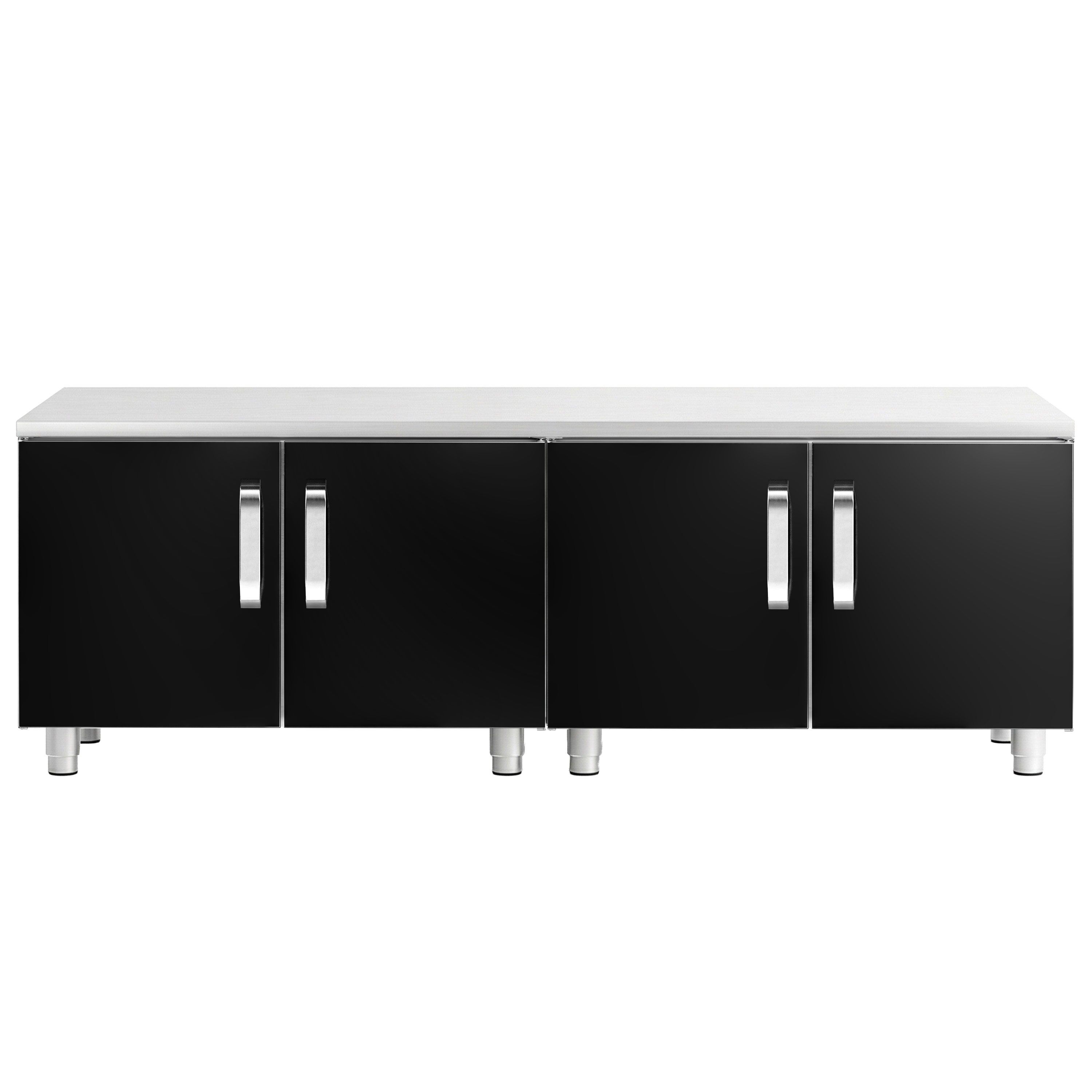 Stainless Steel Substructure - 4 Doors Mario 700 - 1600x620x587mm - Black doors - 4 doors - Series Mario 700