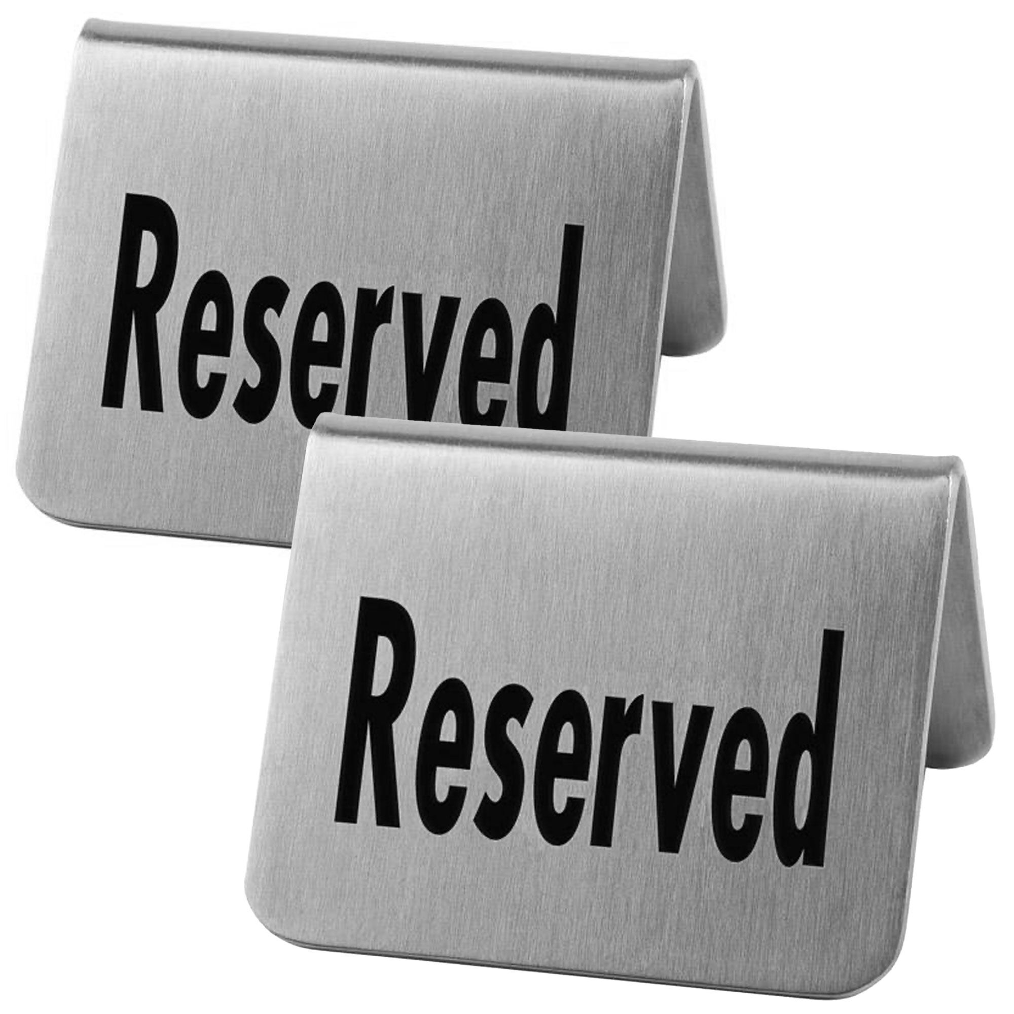 (6 pièces) Présentoir de Table - Lot de 2 - "Reserved" - Inox - 55x50 mm