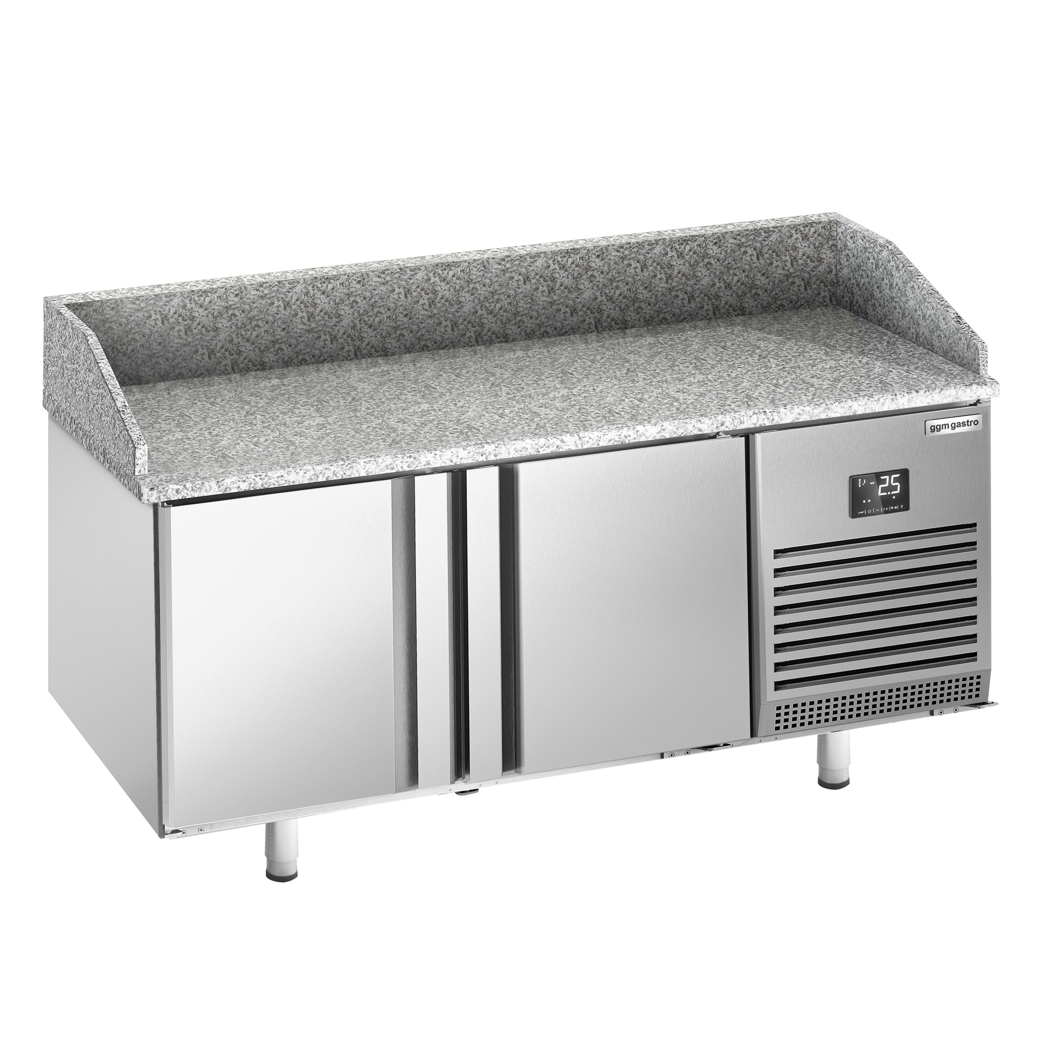 Commercial Pizza Prep Counter - Granite Top PREMIUM PLUS - 1490x700mm - with 2 doors