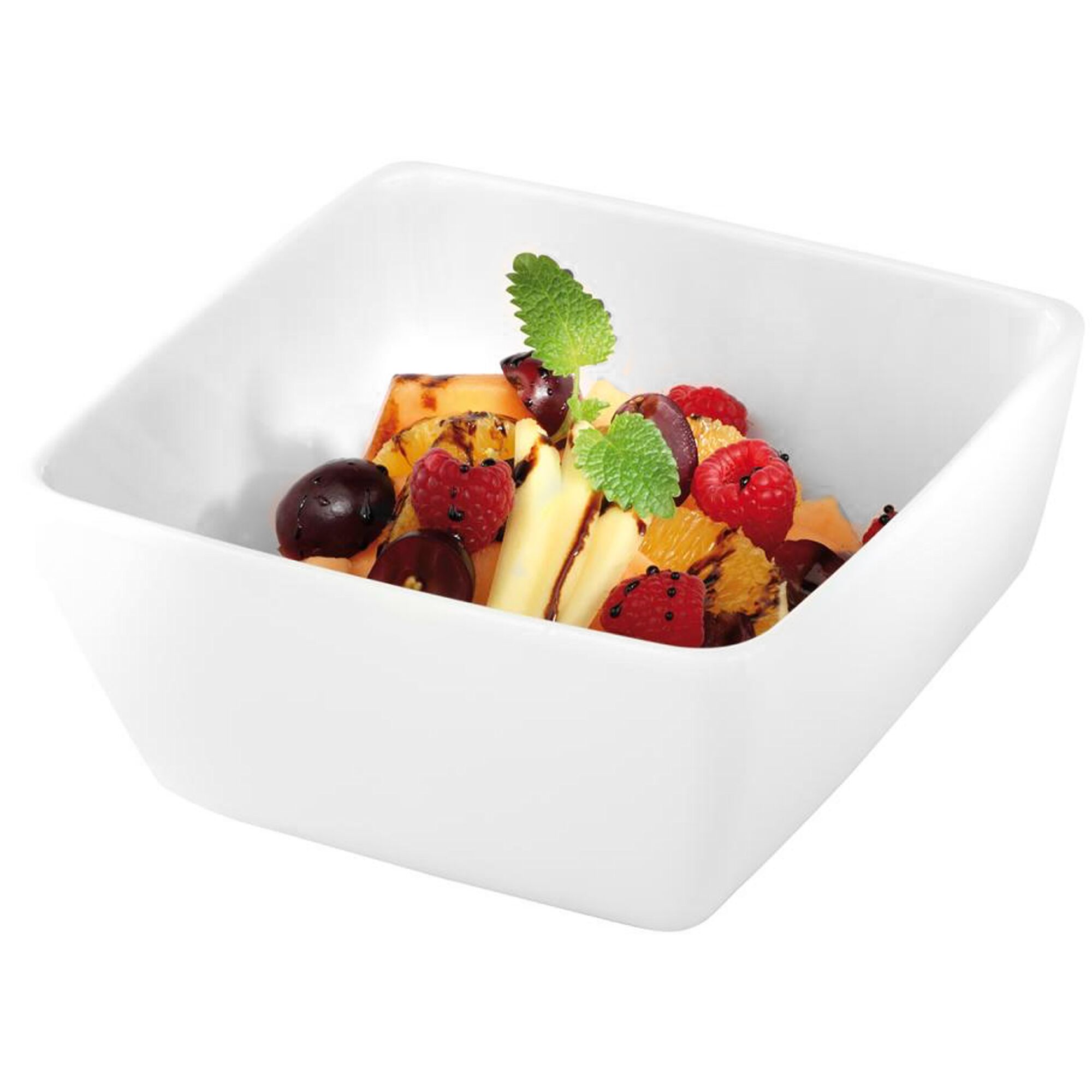 (6 pcs) Coupe - FRIENDLY - PET - 140ml - carré - lot de 6 - 90x90mm - Profondeur : 40mm - Blanc