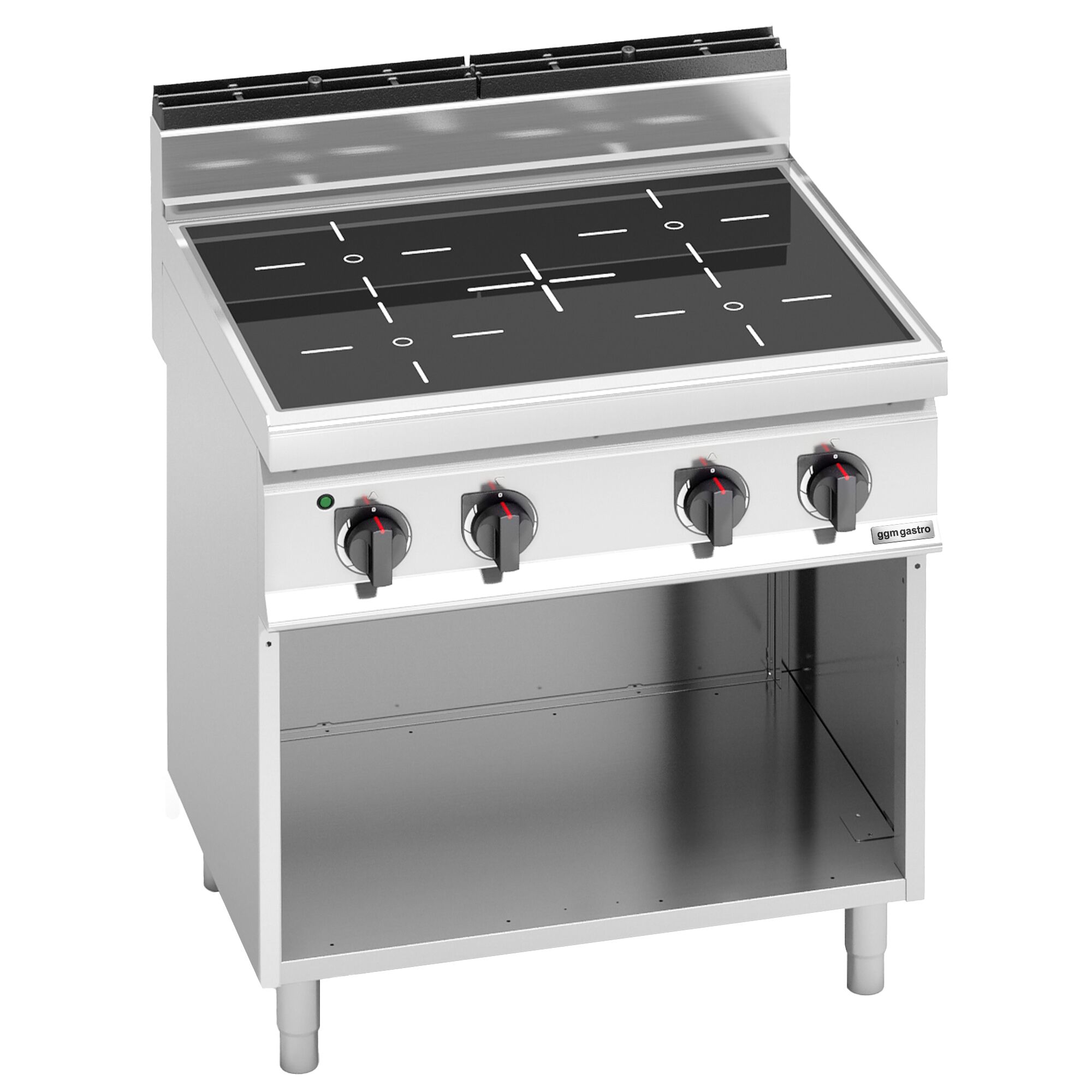 Fourneau électrique - 12,8kW - 4 foyers infrarouges - sur placard ouvert