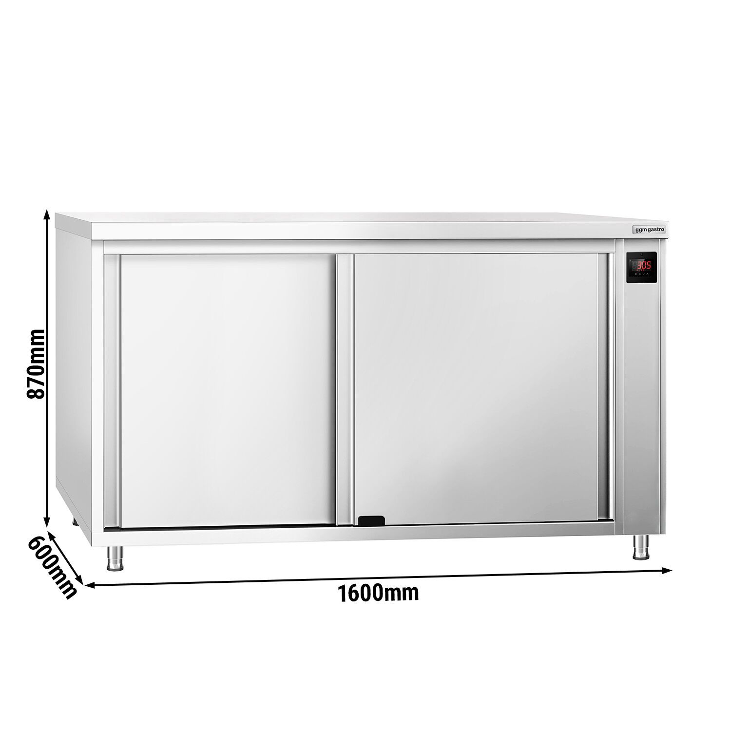 Armoire chauffante professionnelle - 2kW - 1 étagères - 1600x600x870mm