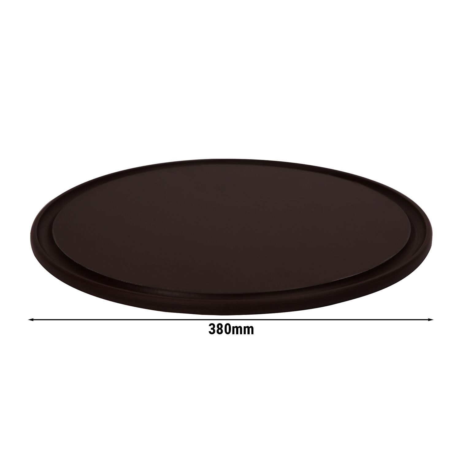(12 Pièces) Assiette à Pizza - Polyéthylène - Ø 380 mm - Avec Rainure à Jus - Marron