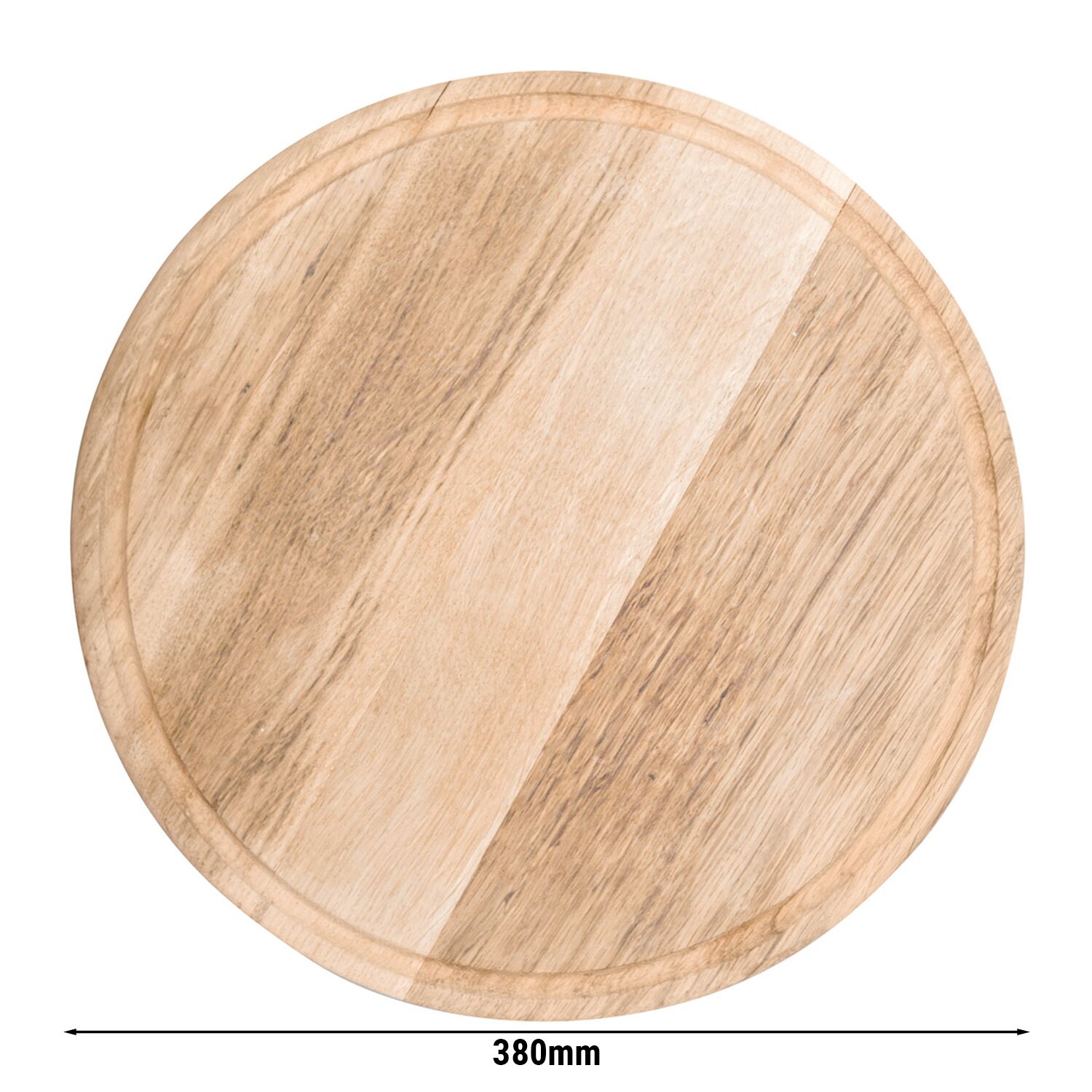 Assiette à Pizza - Bois - Ø 380 mm - Avec Rainure à Jus