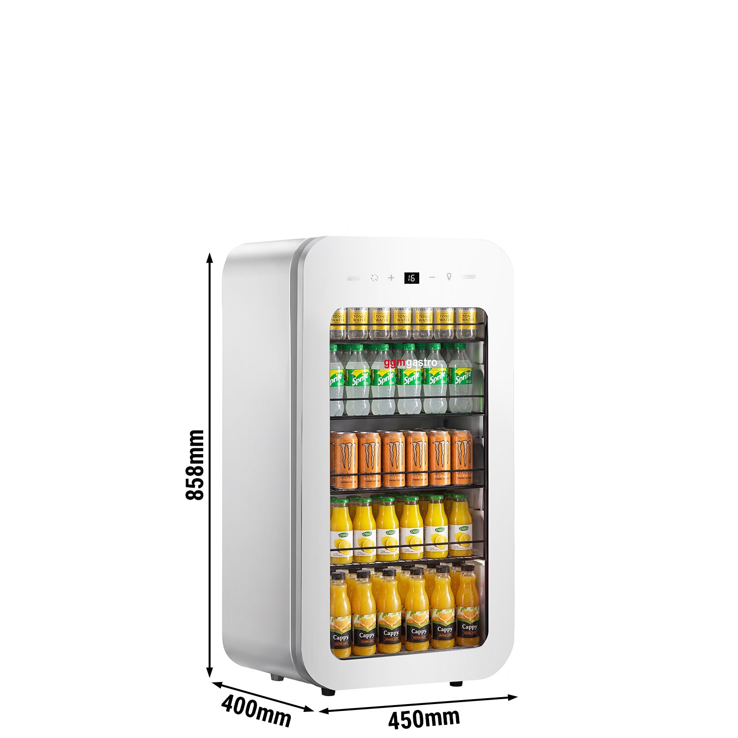 Minibar fridge - 450mm - 67 litres - with 1 glass door