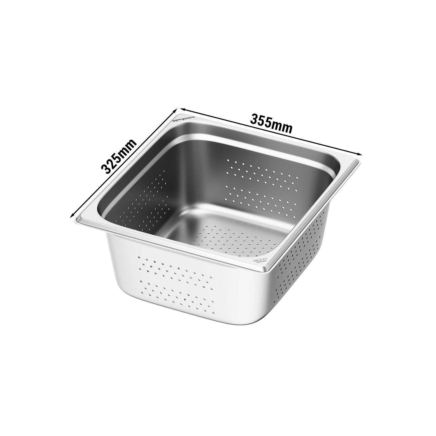 Récipients en acier inoxydable GN 2/3 - perforés - Hauteur : 150mm