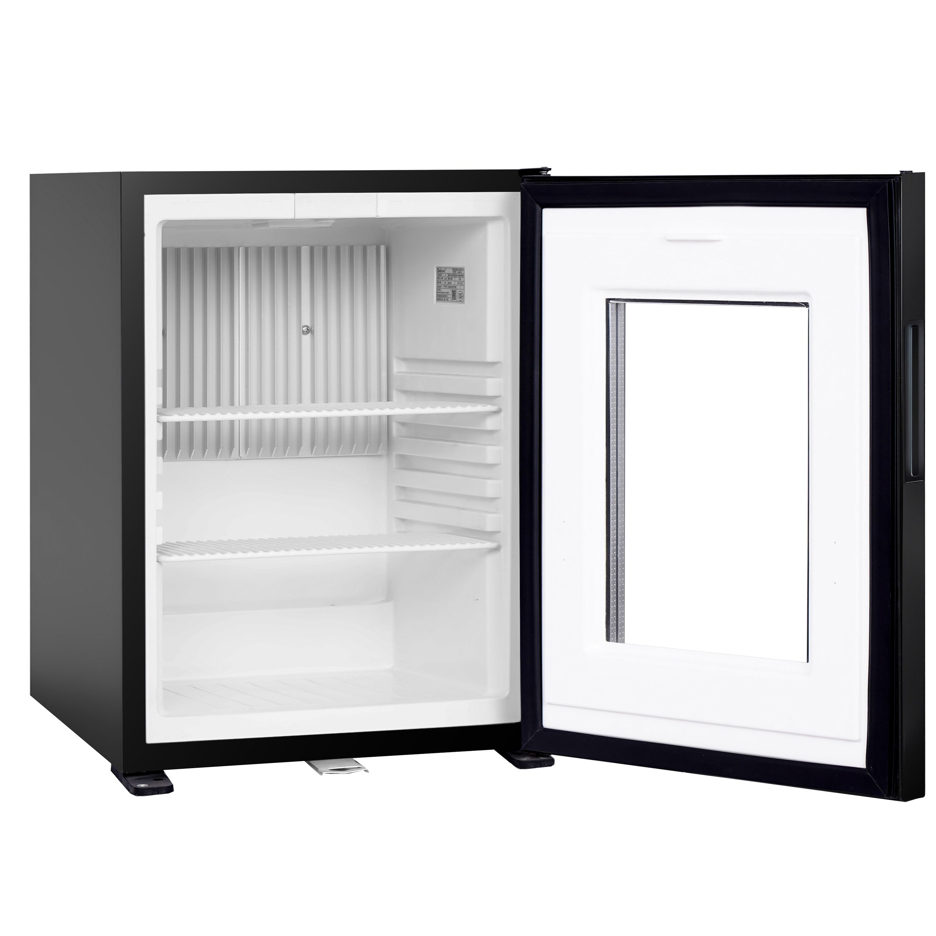 Minibar - 402mm - 34L - avec 1 porte en verre & serrure - Noir - double vitrage, porte réversible