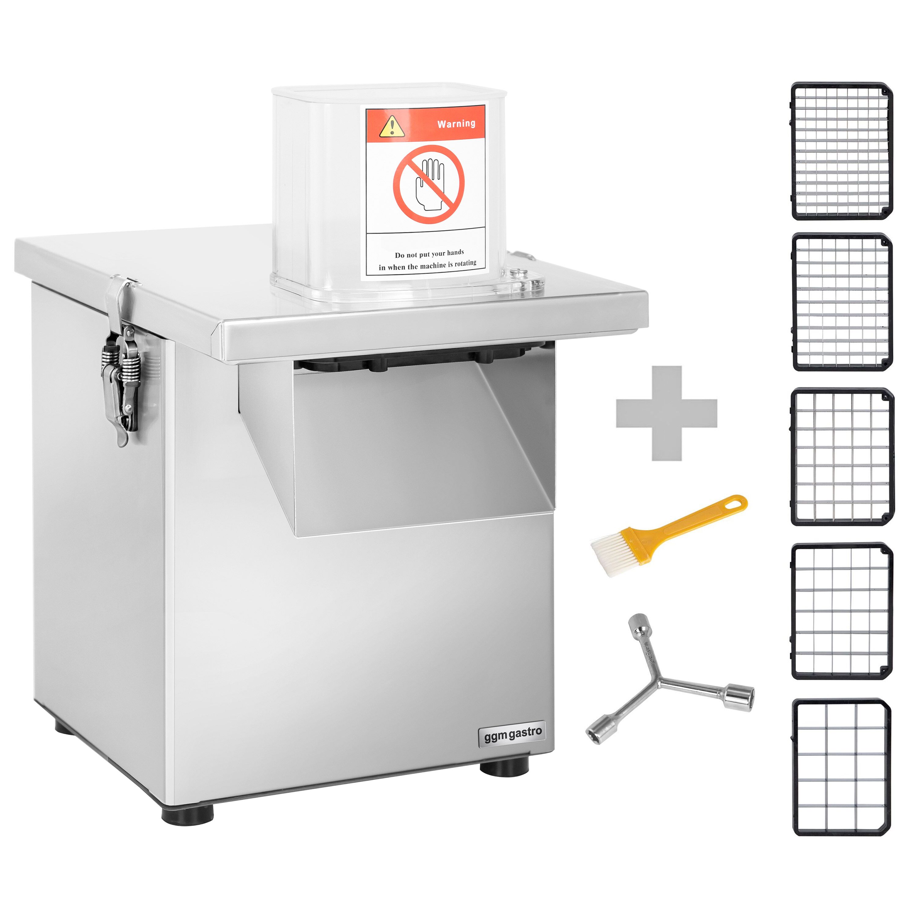Coupe-légumes électrique – 200 watts – incl. disque de coupe 4 mm & 5 grilles à dés