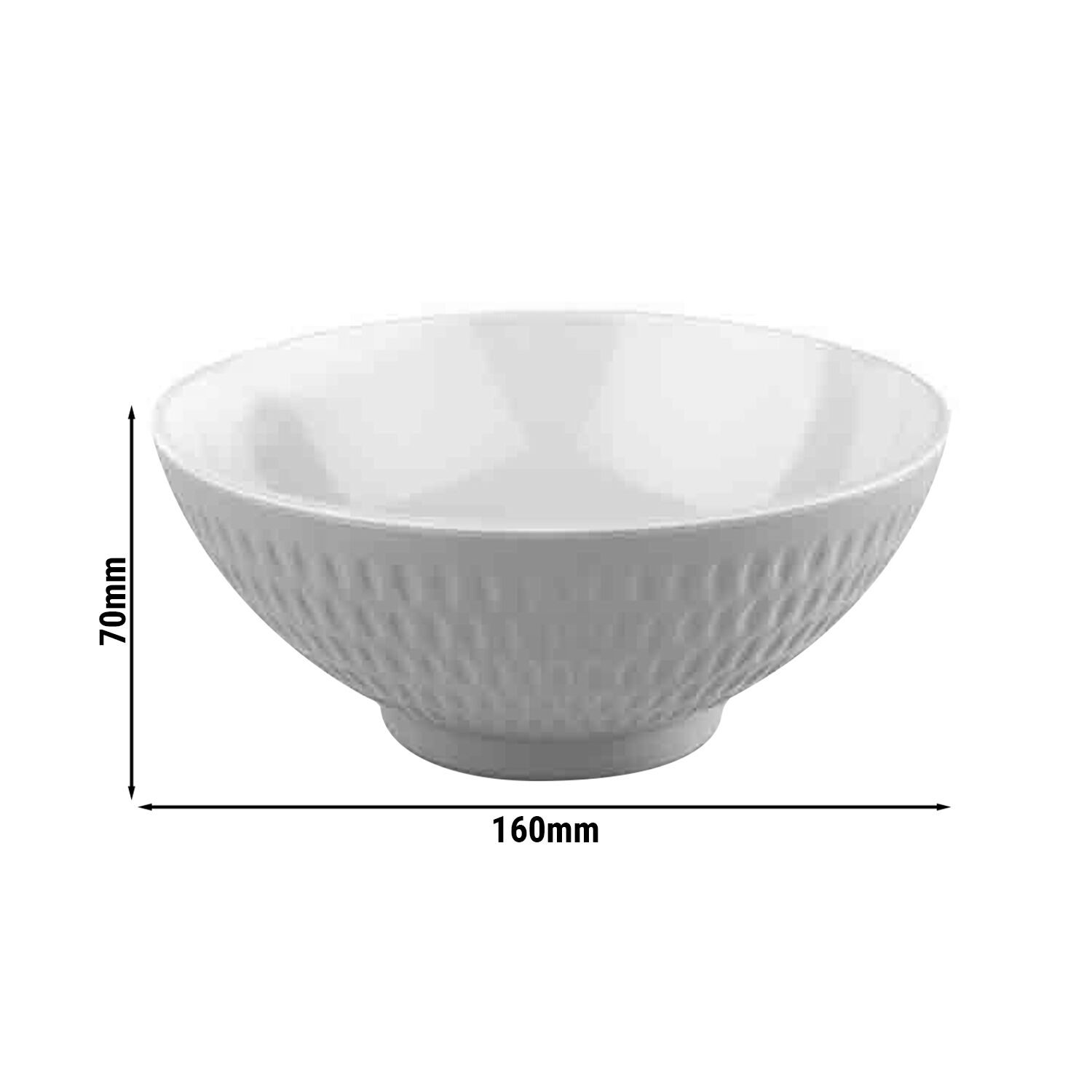 (6 pcs) Coupe - ASIA PLUS - Mélamine - 600ml - carré - 160x160mm - Profondeur : 70mm - Blanc/Gris