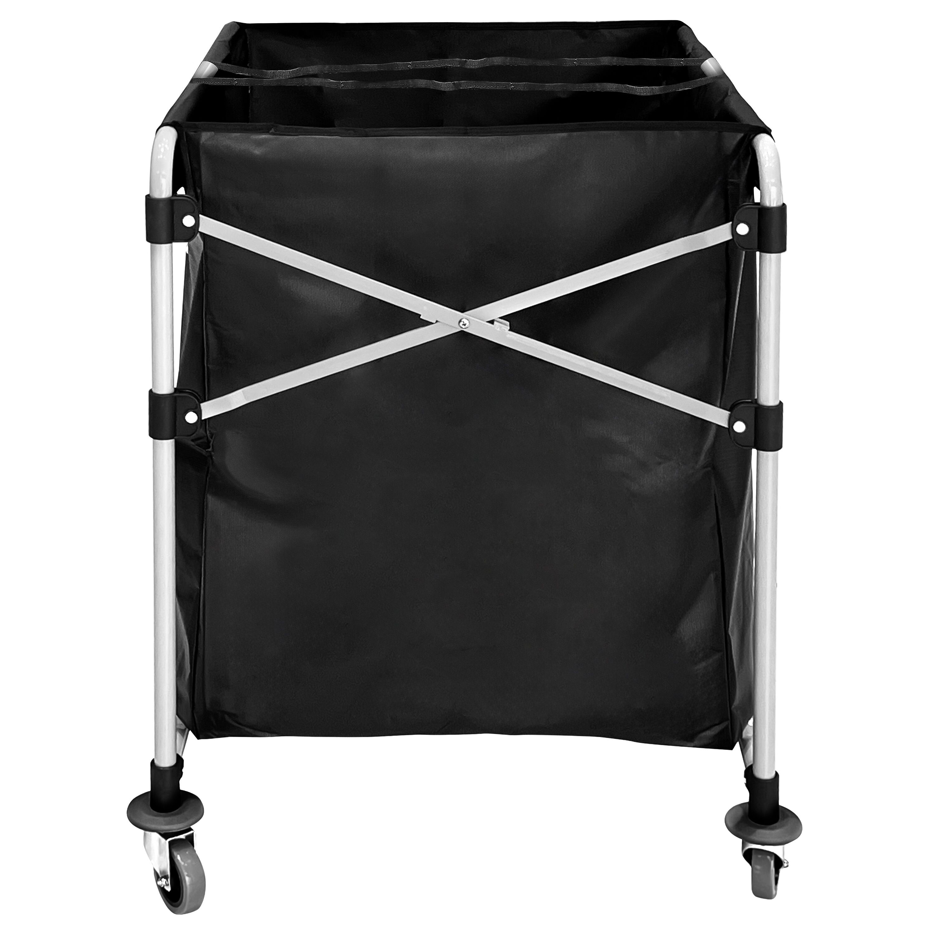 Chariot à linge - pliant - 2x 150L - cadre en aluminium - Noir