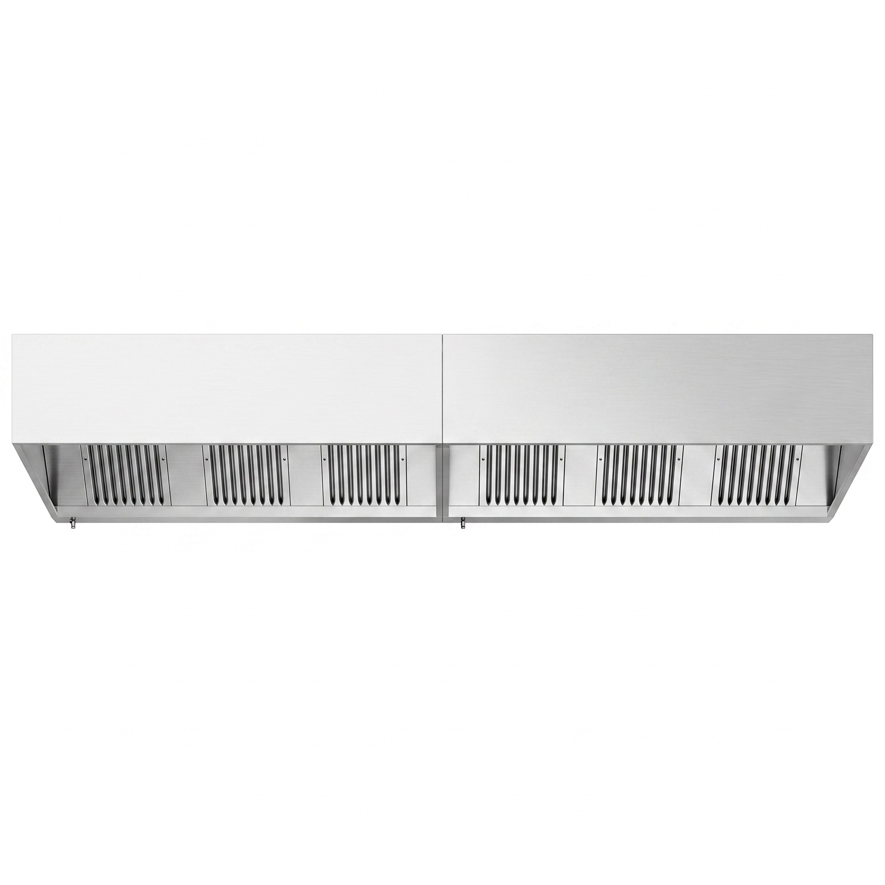 Hotte à adosser professionnelle - 3600mm - sans moteur - avec filtres et éclairage
