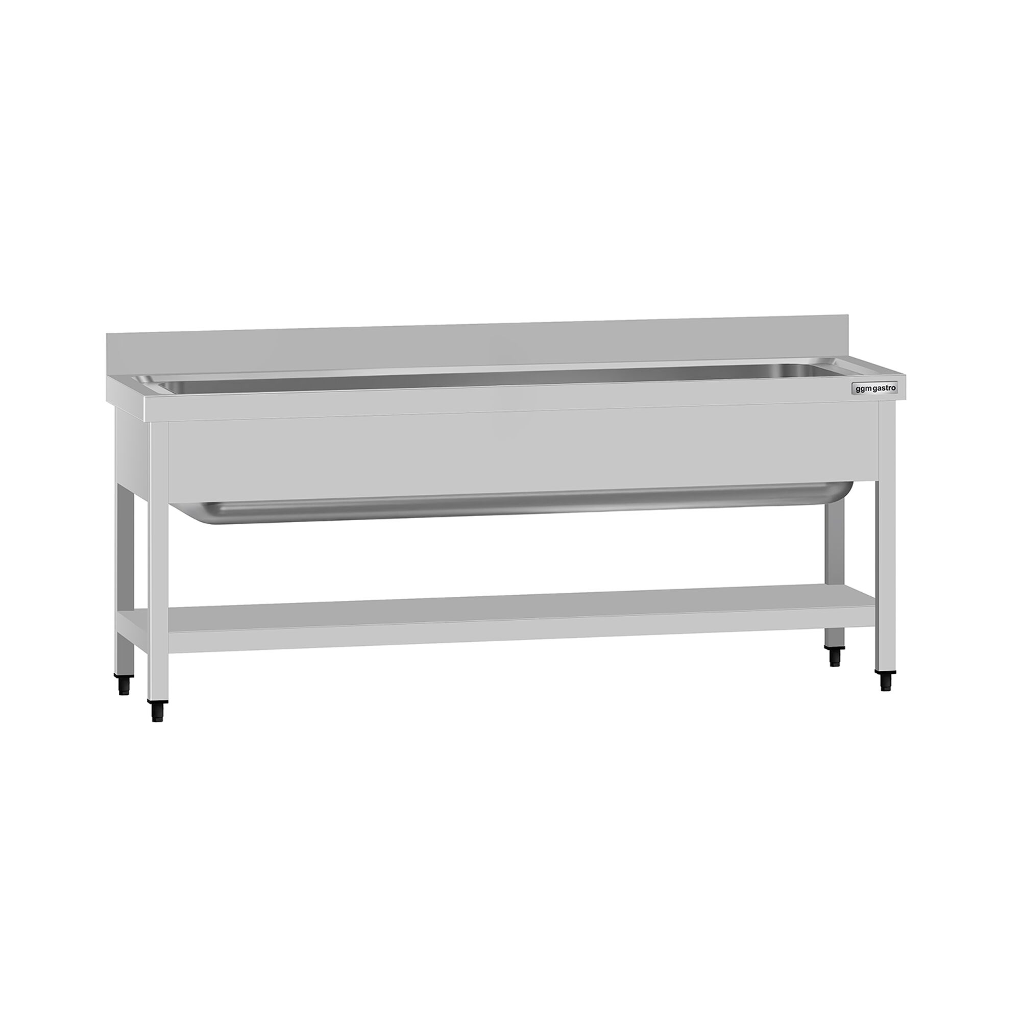 Plonge à marmites en inox ECO - 1800x700mm - avec étagère basse & 1 bac