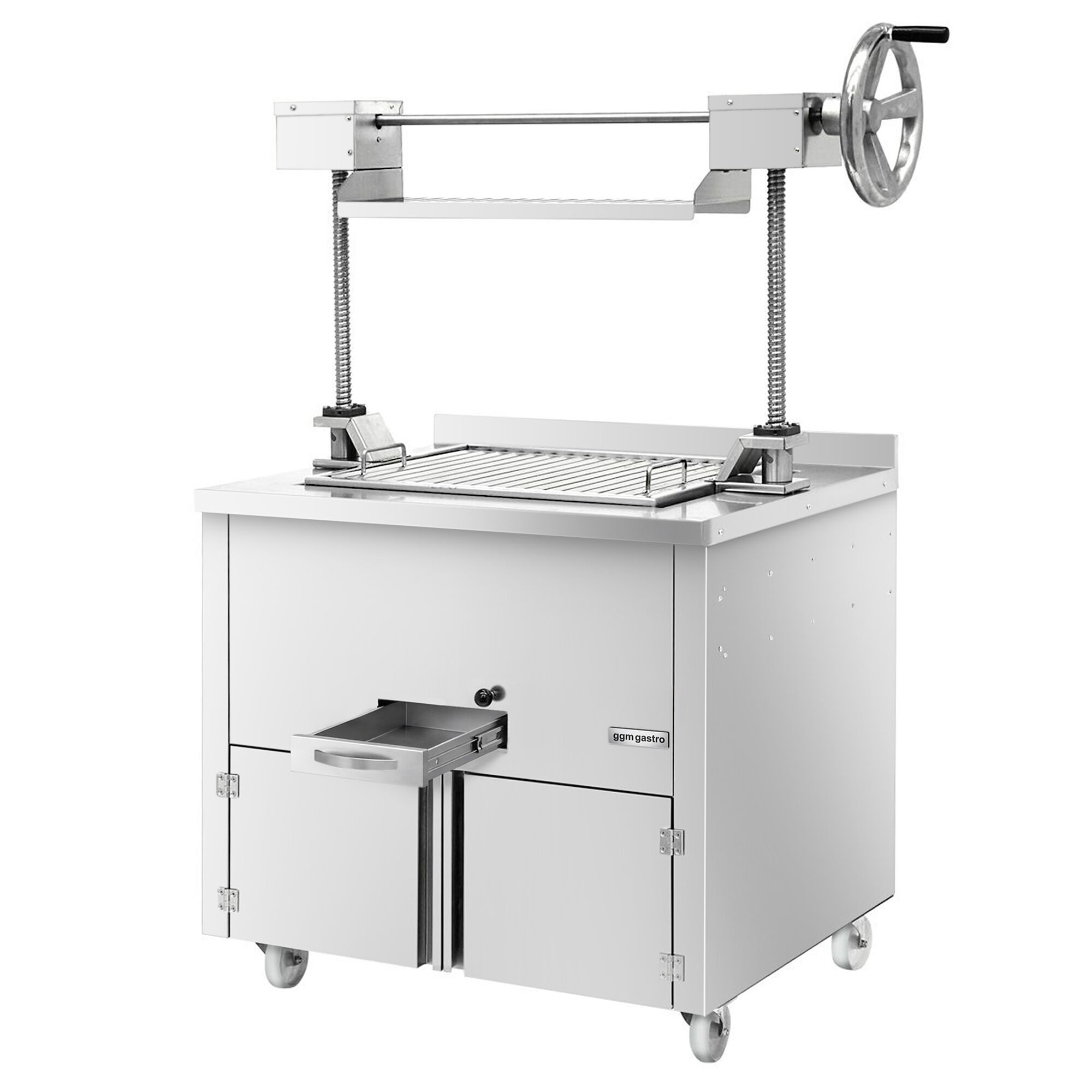 Barbecue au charbon de bois – 800 mm – avec système de levage & 1 tiroir – grille : 670 x 470 mm