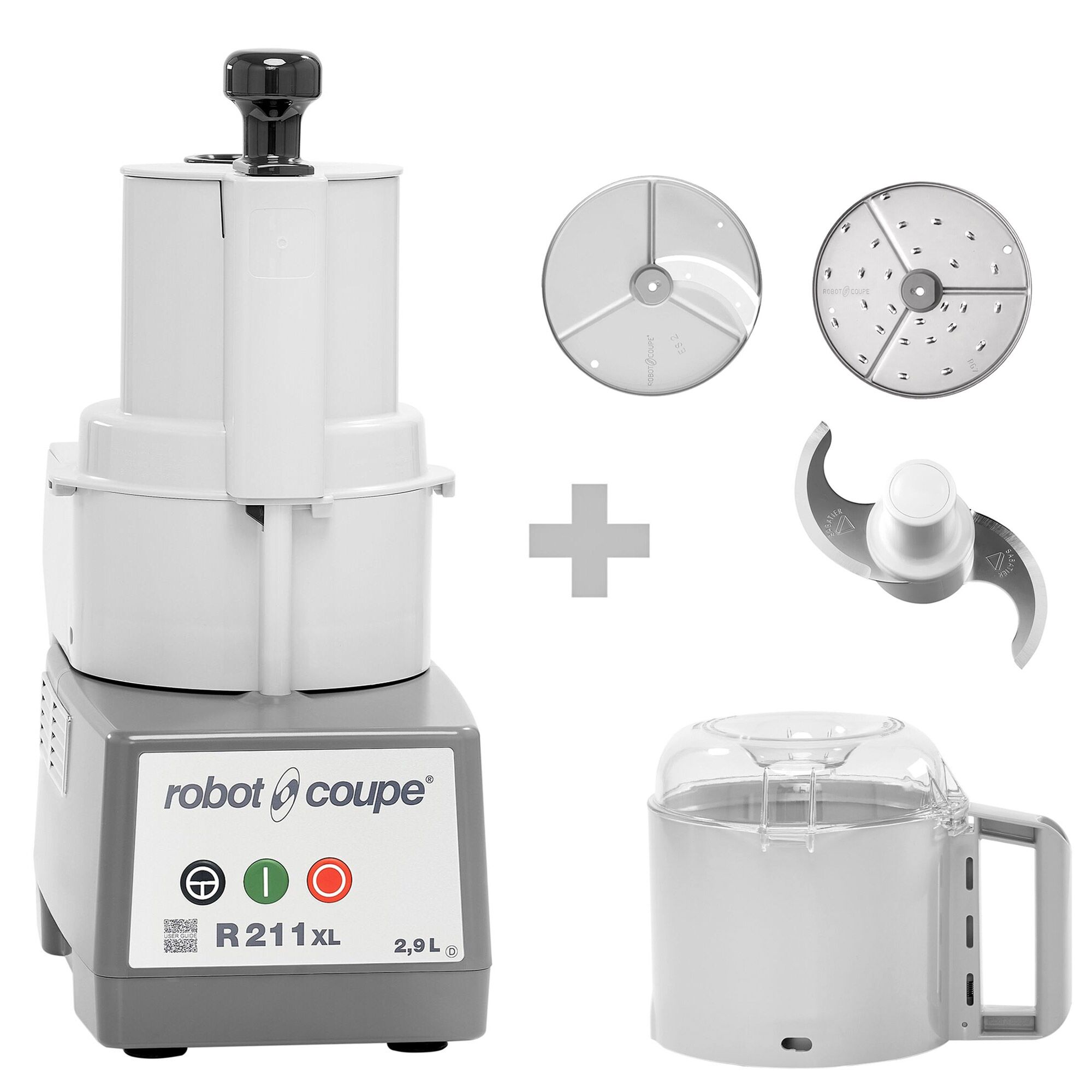 ROBOT COUPE | R 211 XL - Allzweck-Küchenmaschine / Gemüseschneider / Cutter - 2,9 Liter - 550 Watt - 1500 U/min - seitlicher Auswurf