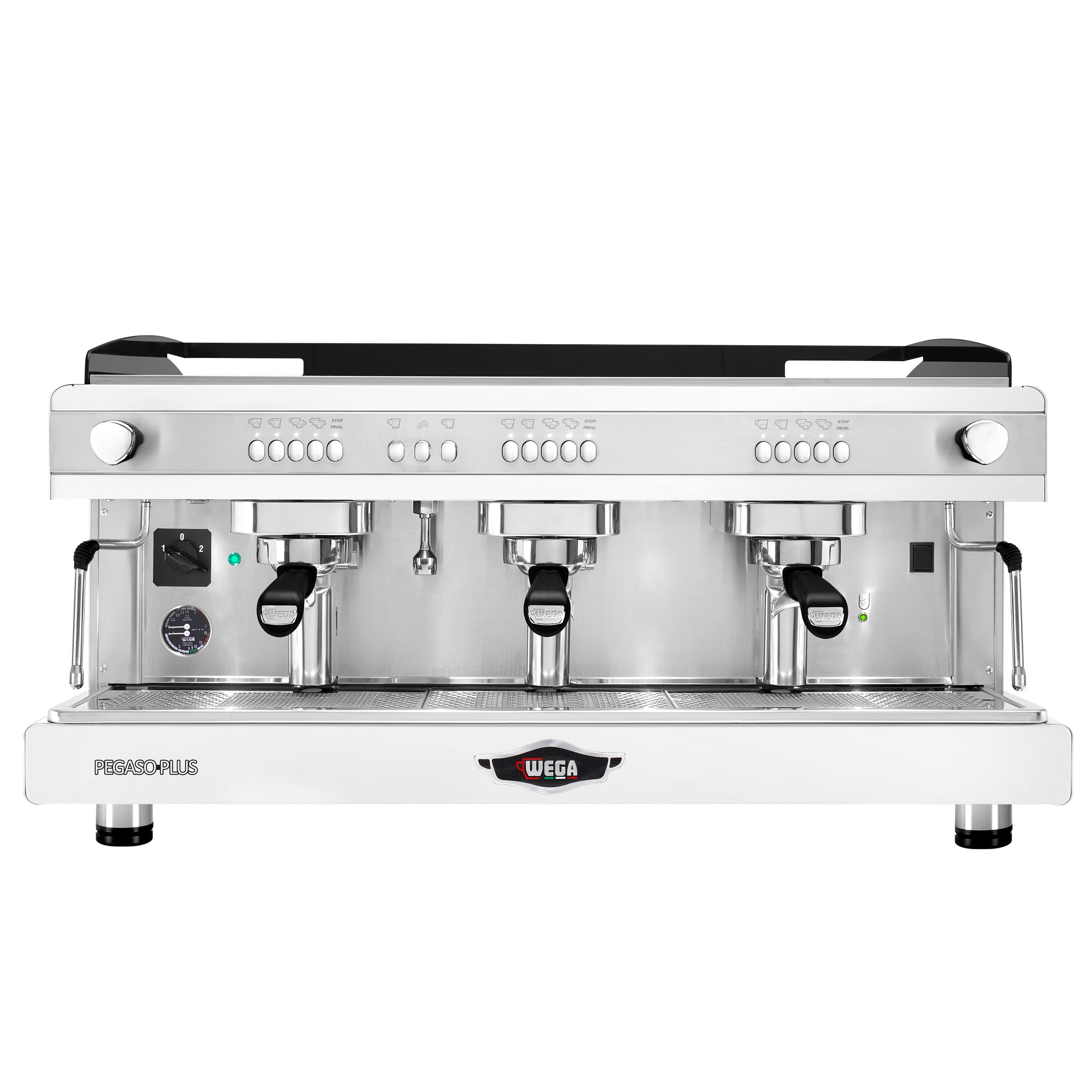 WEGA | Pegaso Plus - Espressor - 3 grupuri - 5,3 kW - cu spumător de lapte și apă fierbinte - Alb
