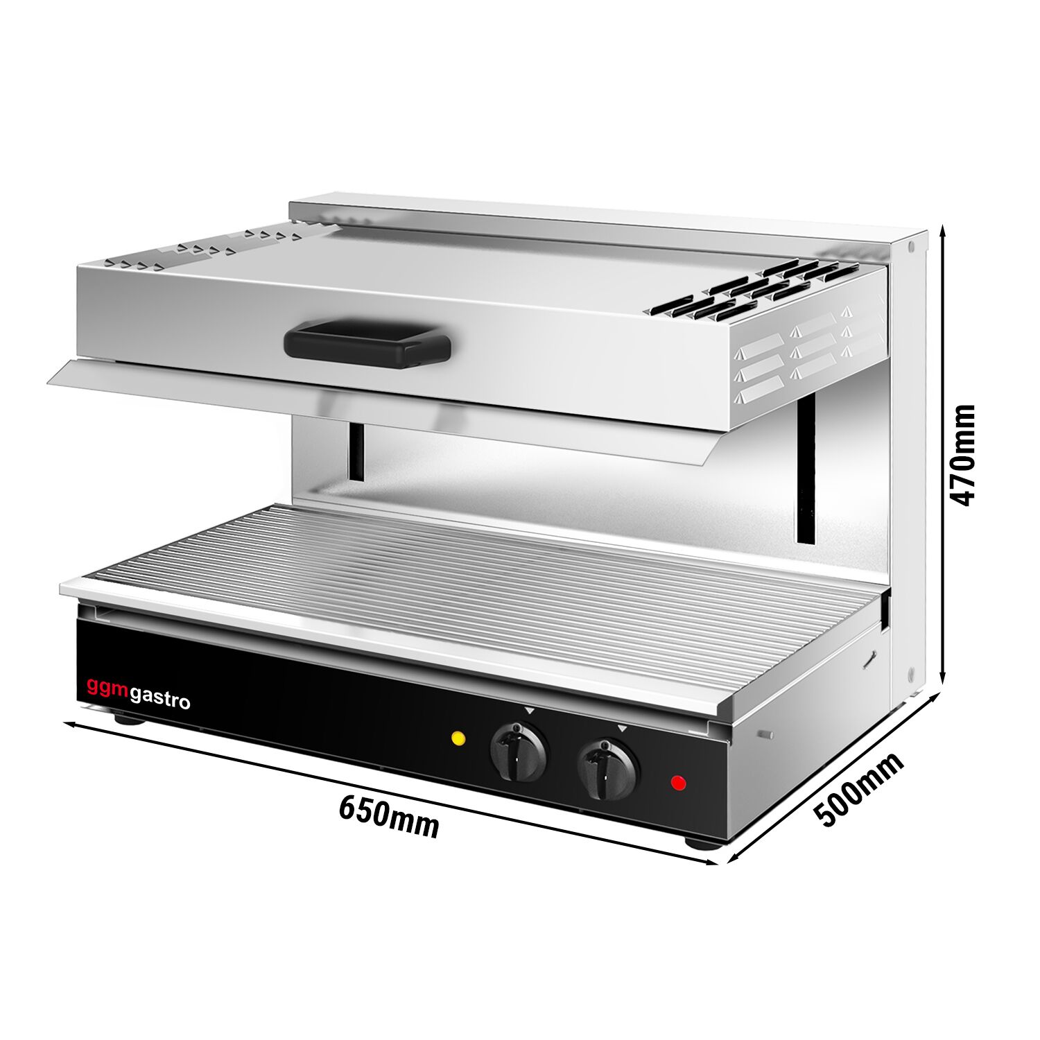 Four pita électrique / Salamandre à levage SPÉCIAL - 3,4 kW - 230 volts - éléments chauffants réglables en hauteur