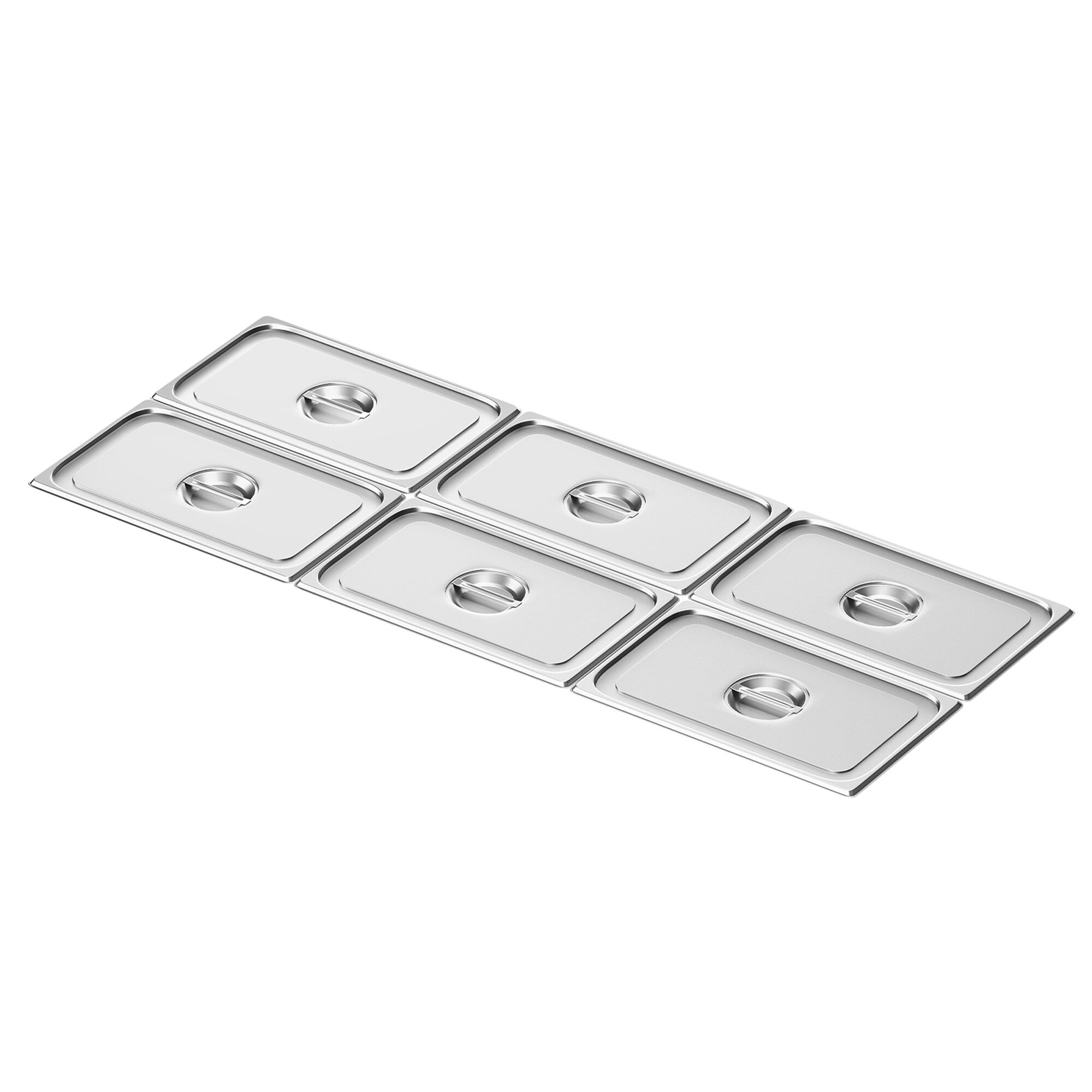 (6 pcs) Couvercle inox GN 1/1 - 530x325mm - Hauteur: 24mm