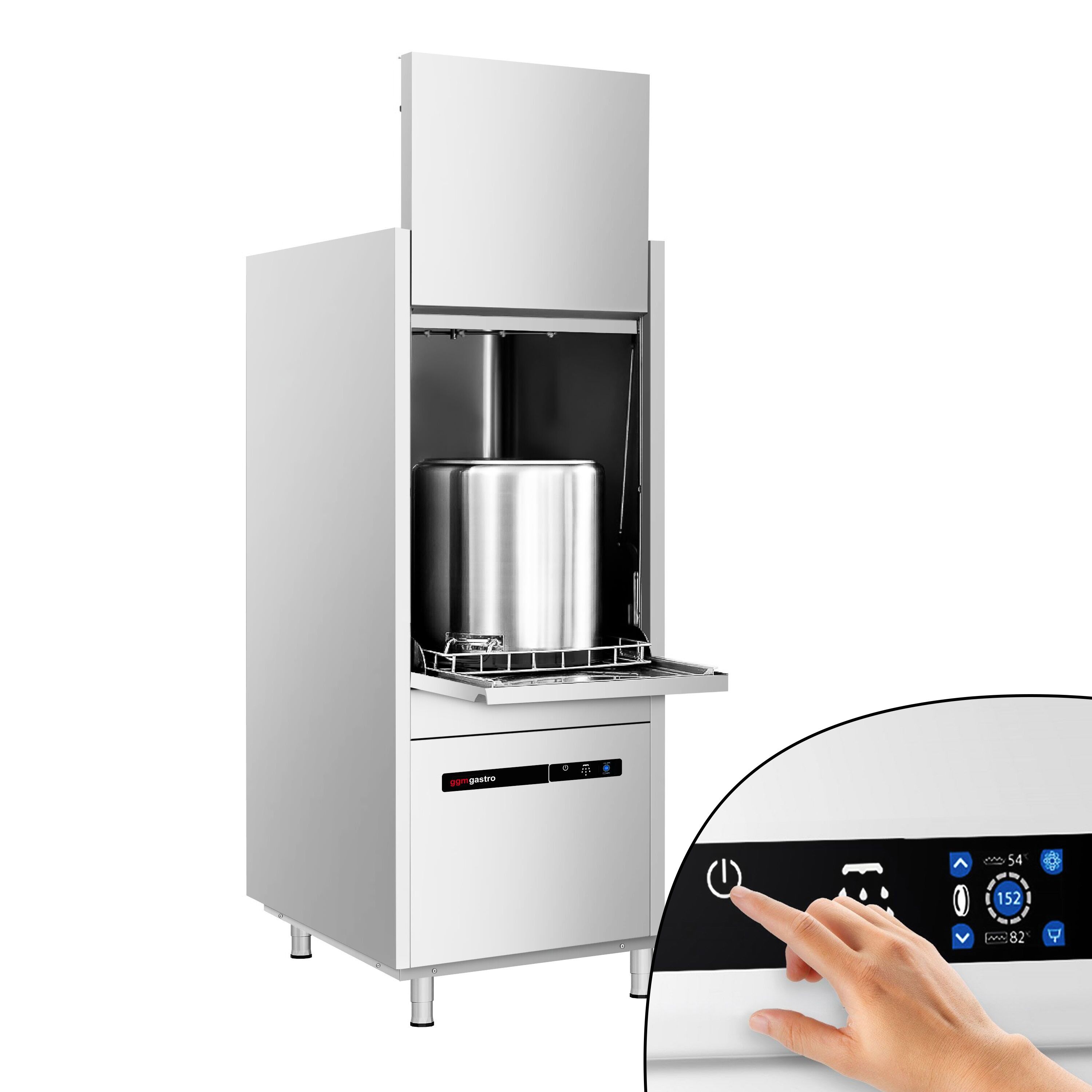 Lave-batterie à double paroi - tactile - 16,7 kW - avec pompe à détergent et pompe de vidange