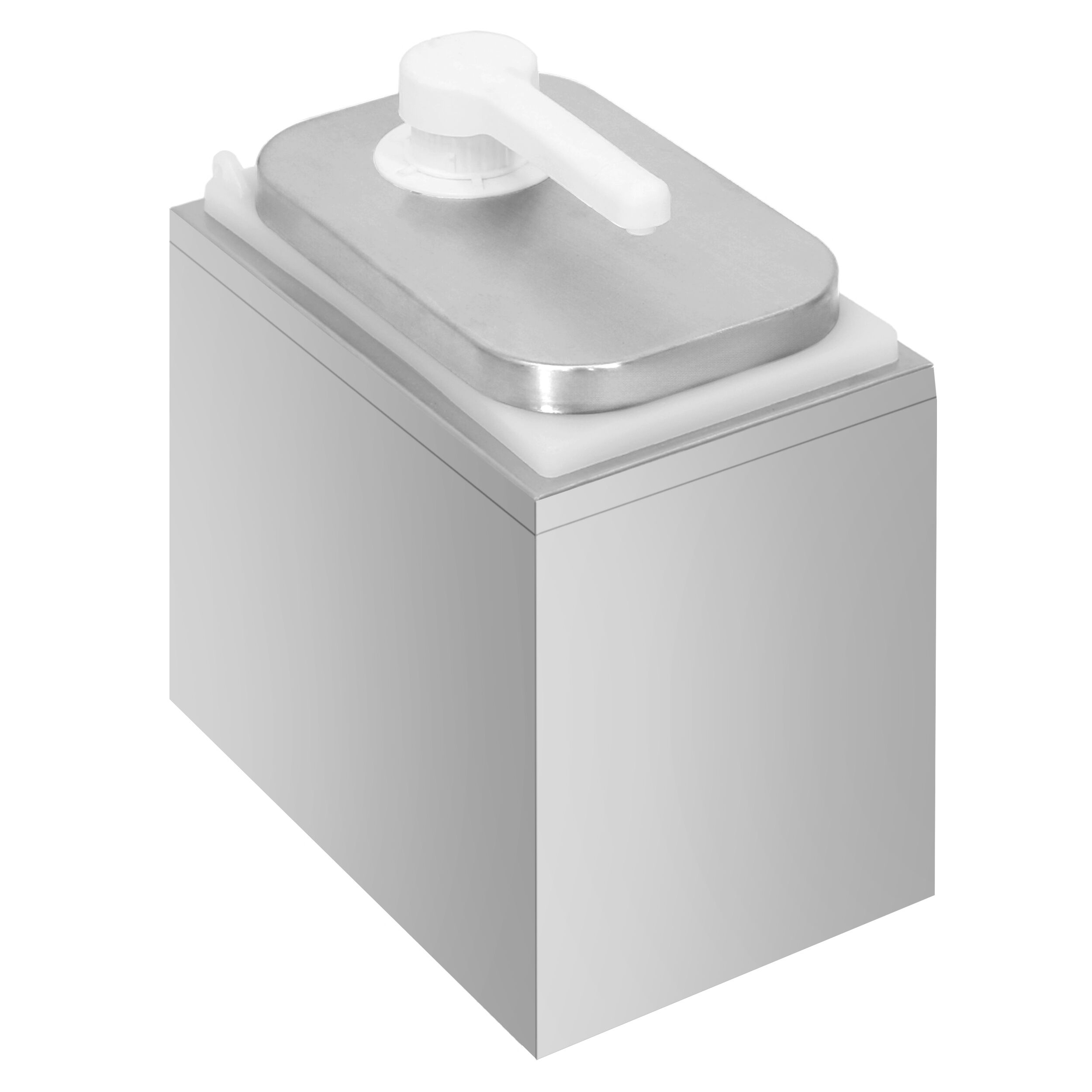 Commercial Sauce Dispenser with Pump - 2 litres - Stainless steel 18/8 - 135x215x325mm - adjustable dose - with container - incl. stainless steel frame