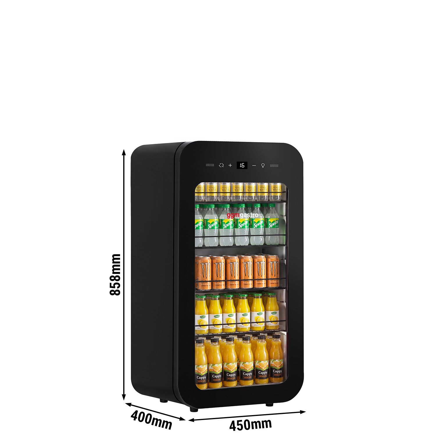 Minibar fridge - 450mm - 67 litres - with 1 glass door